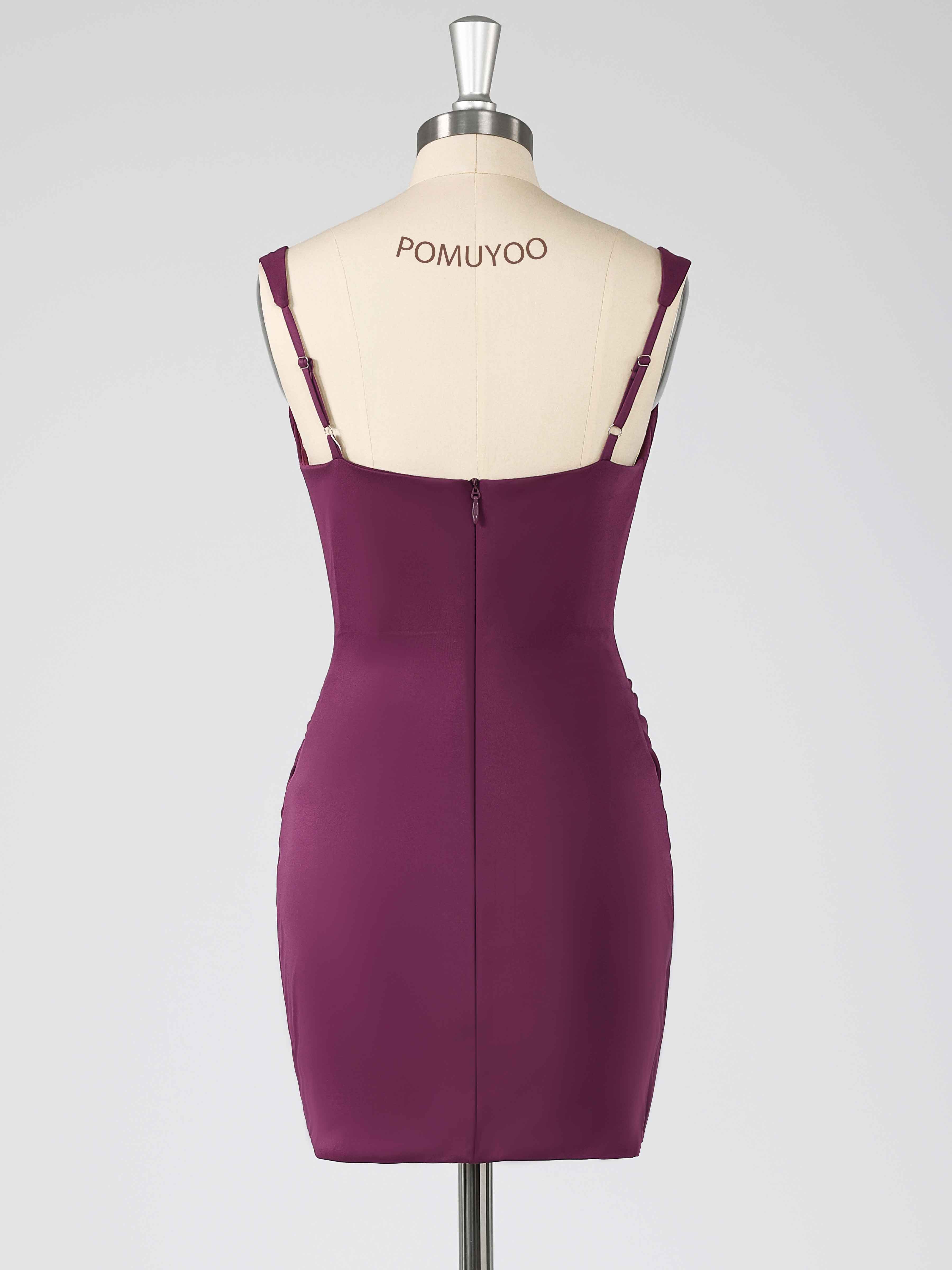 Qaelithara Sexy Square Sheath Mini Prom Dresses