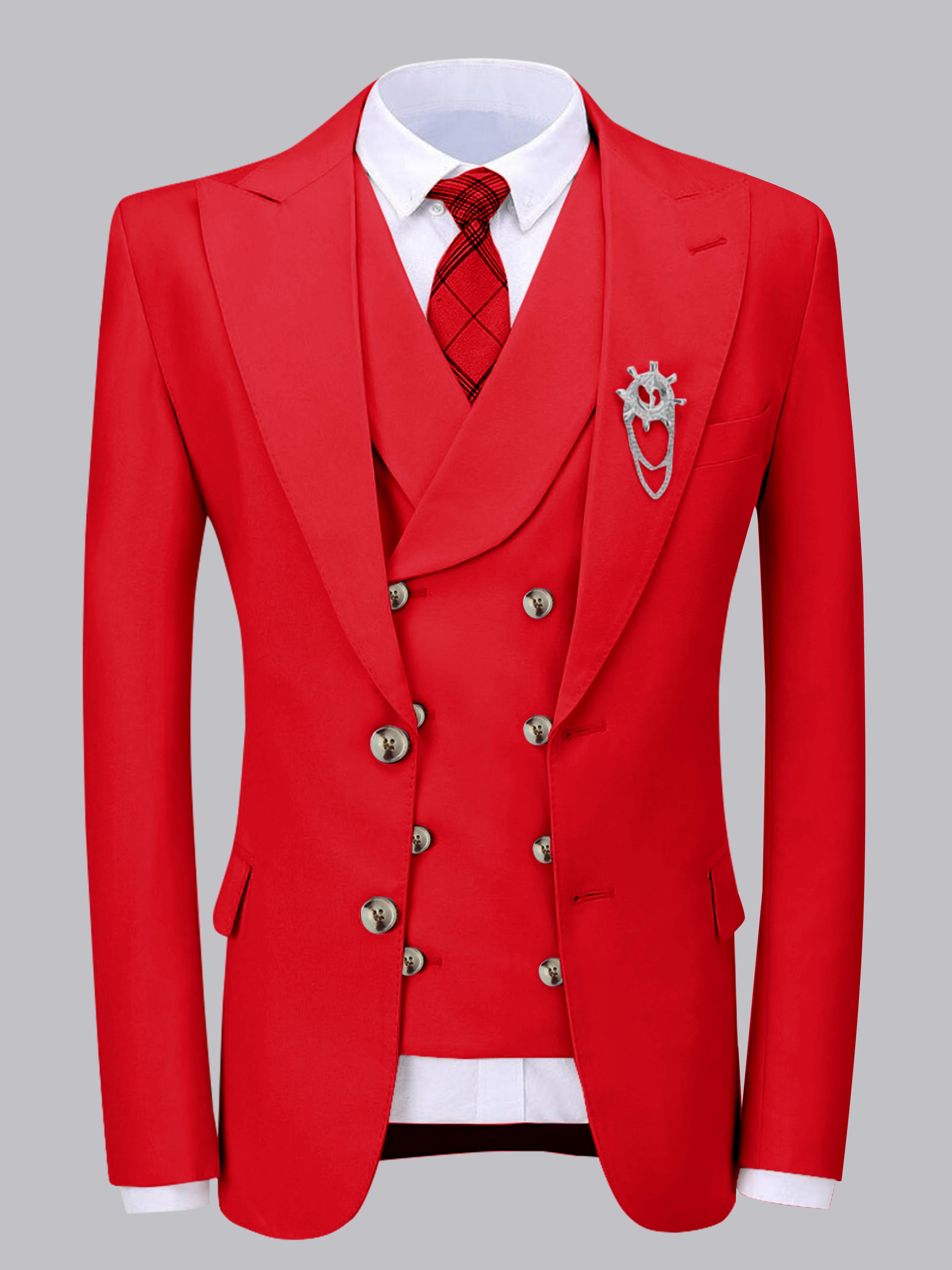 Elegant Men's Two Buttons 2 Pieces Wedding Suit Jacket & Vest