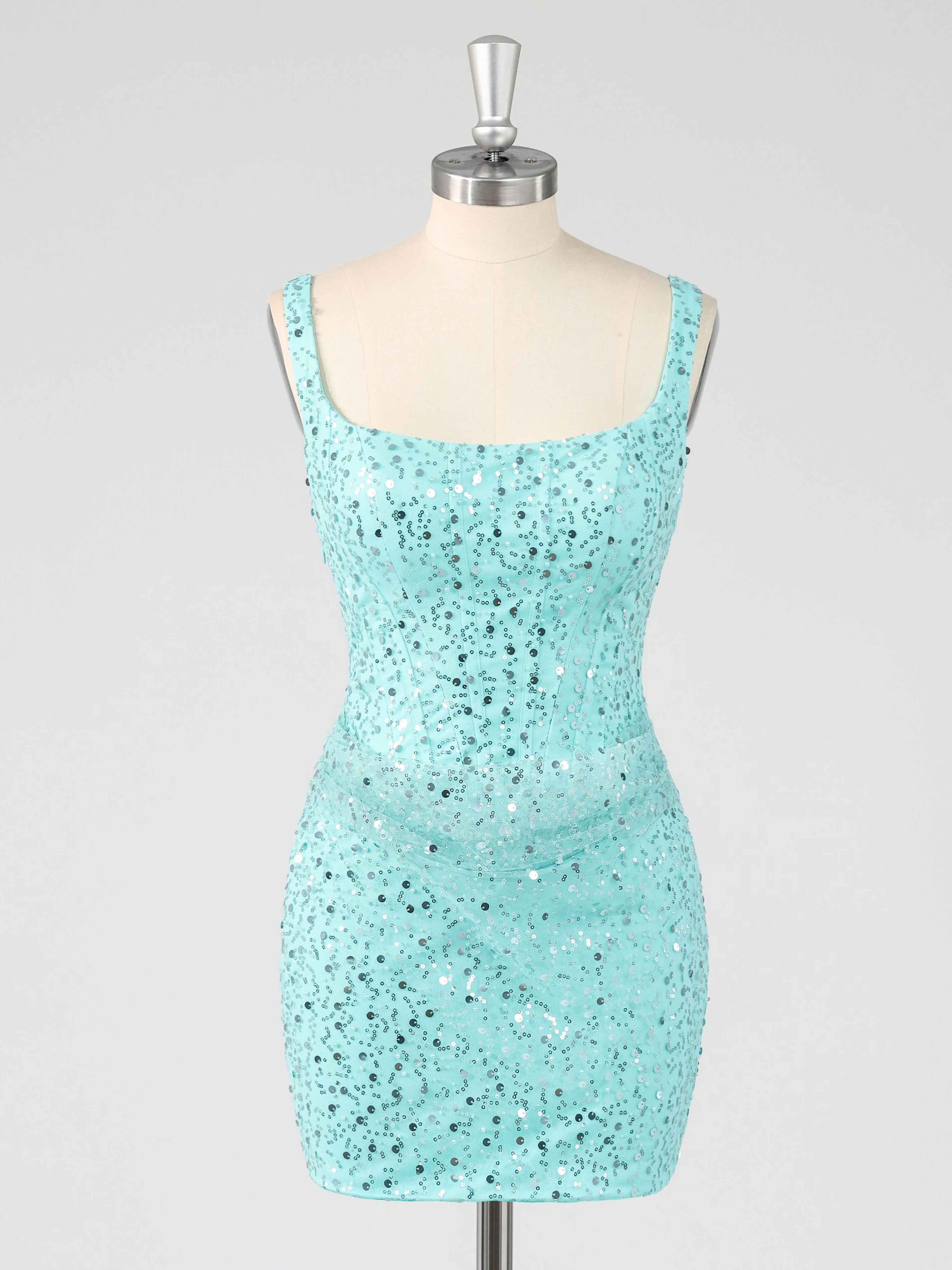 Romantic Spaghetti Straps Lace Mini Cocktail Dresses