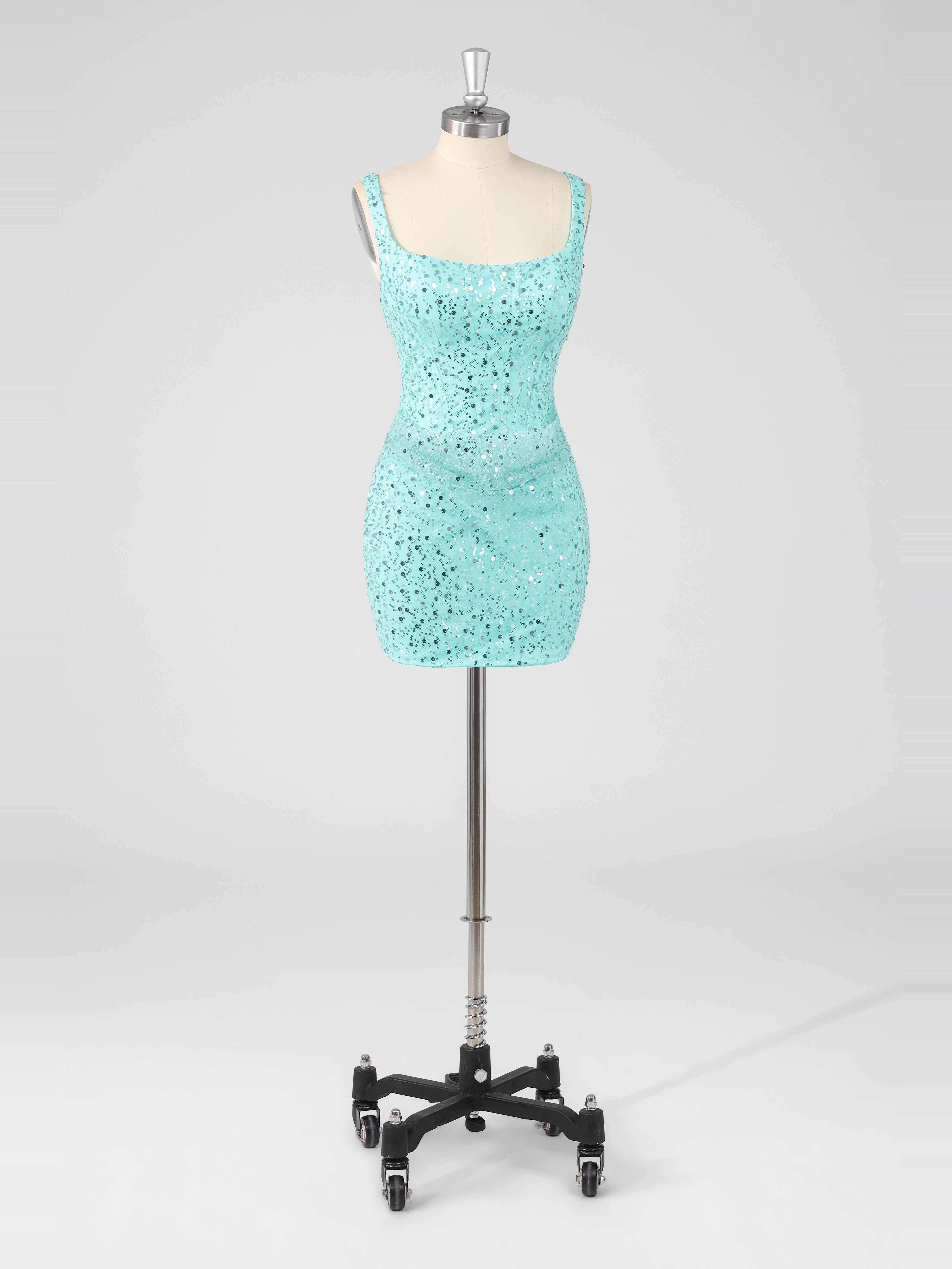 Romantic Spaghetti Straps Lace Mini Cocktail Dresses
