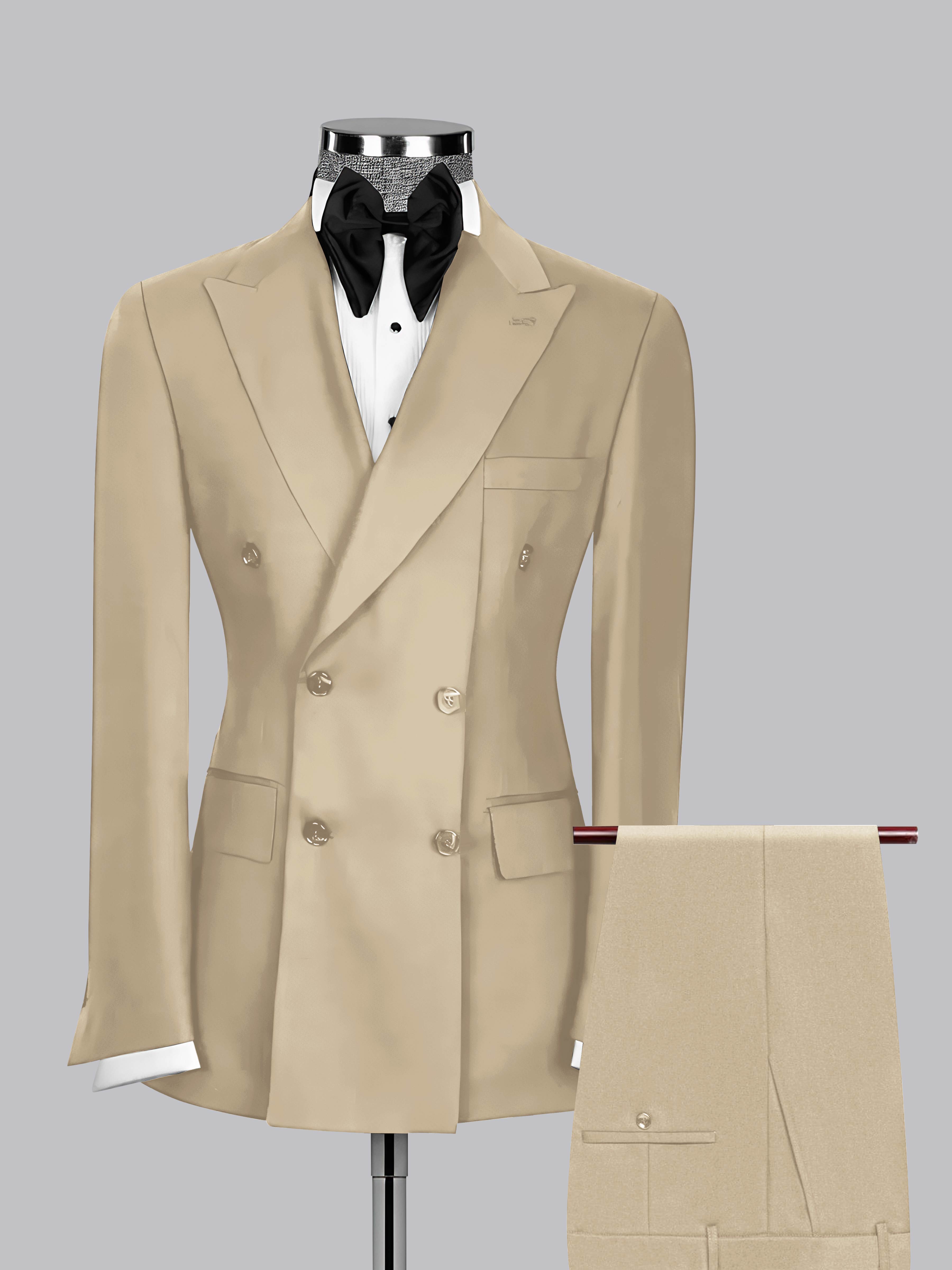 Men's Suit 2 Piece Double Breasted Red,Peak Lapel