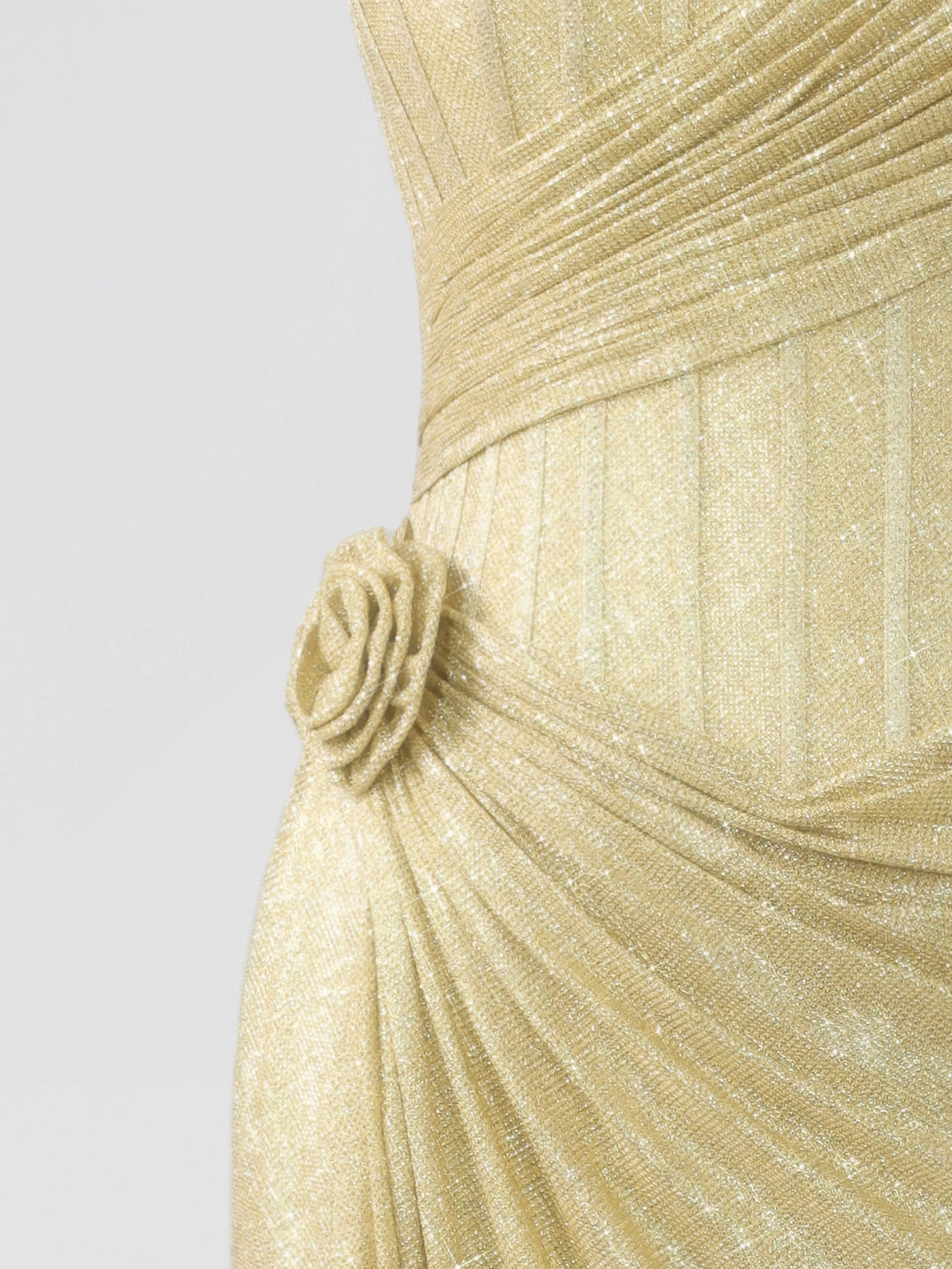 Sheath One Shoulder Asymmetrical Flower Corset Slit Glitter Prom Dresses