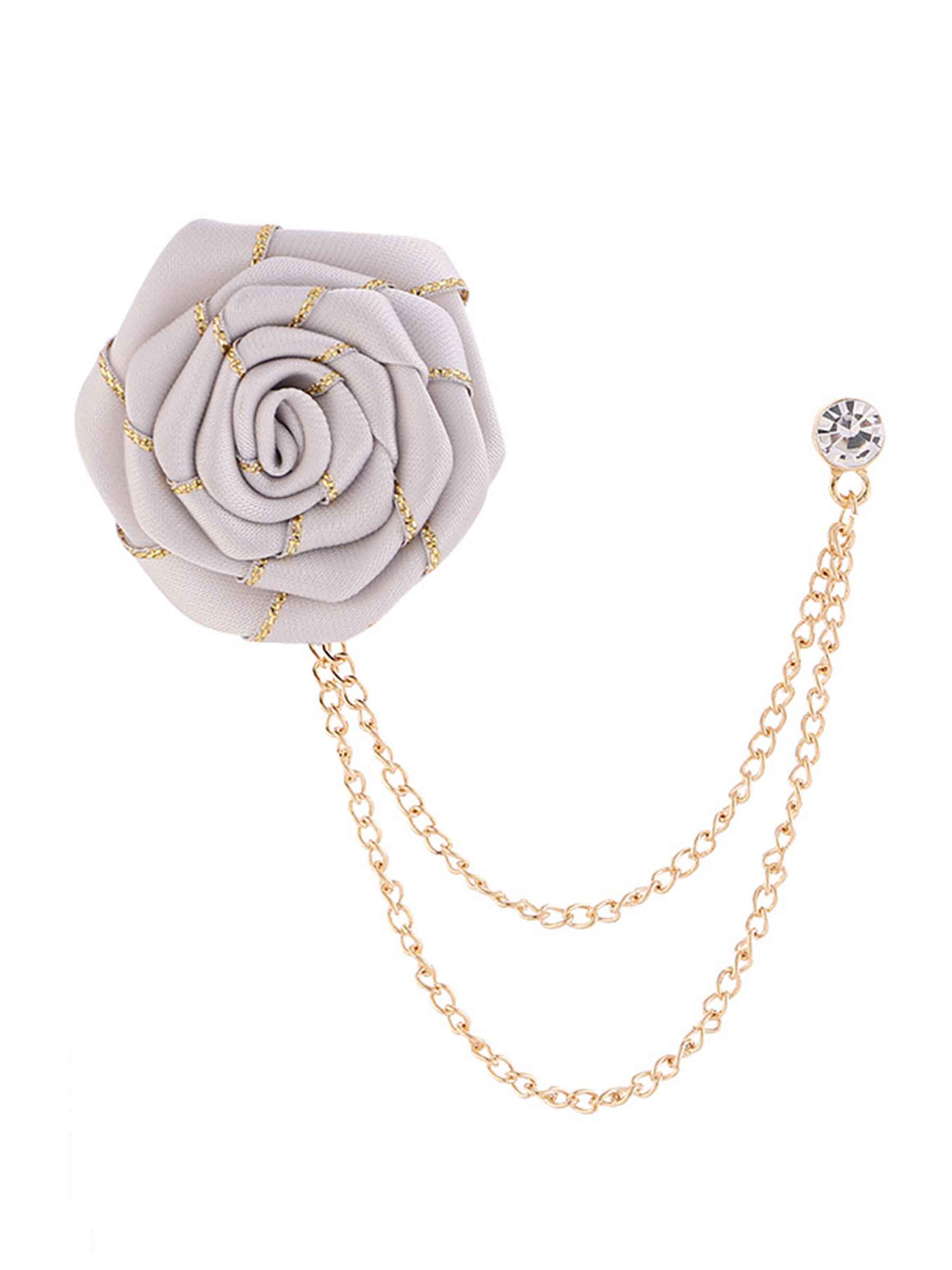 Pomuyoo Trendy Rose Flower Lapel Pins for Men's Suit