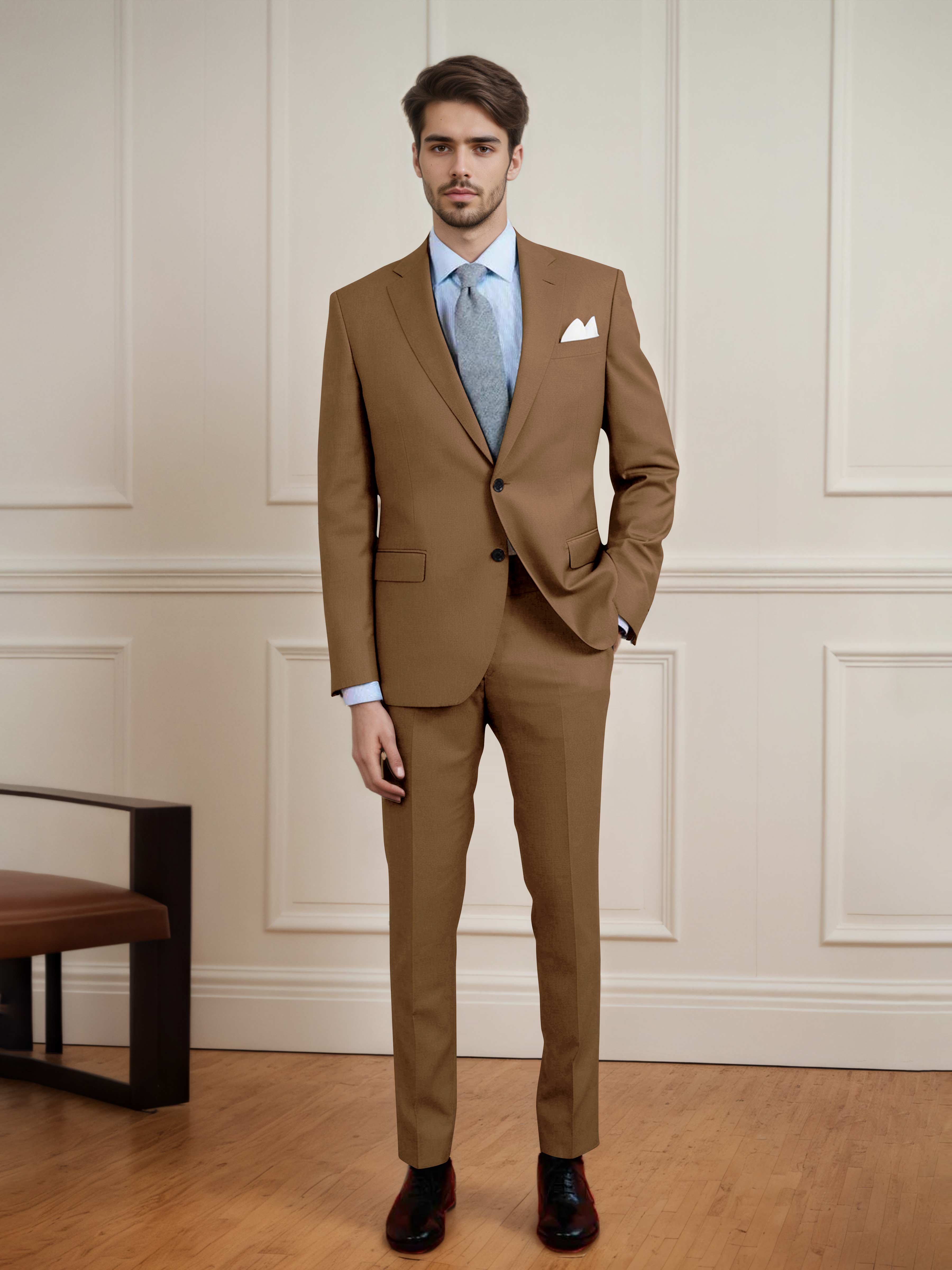 Streamlined Uni Men's Two Buttons 2 Pieces Casual Suit