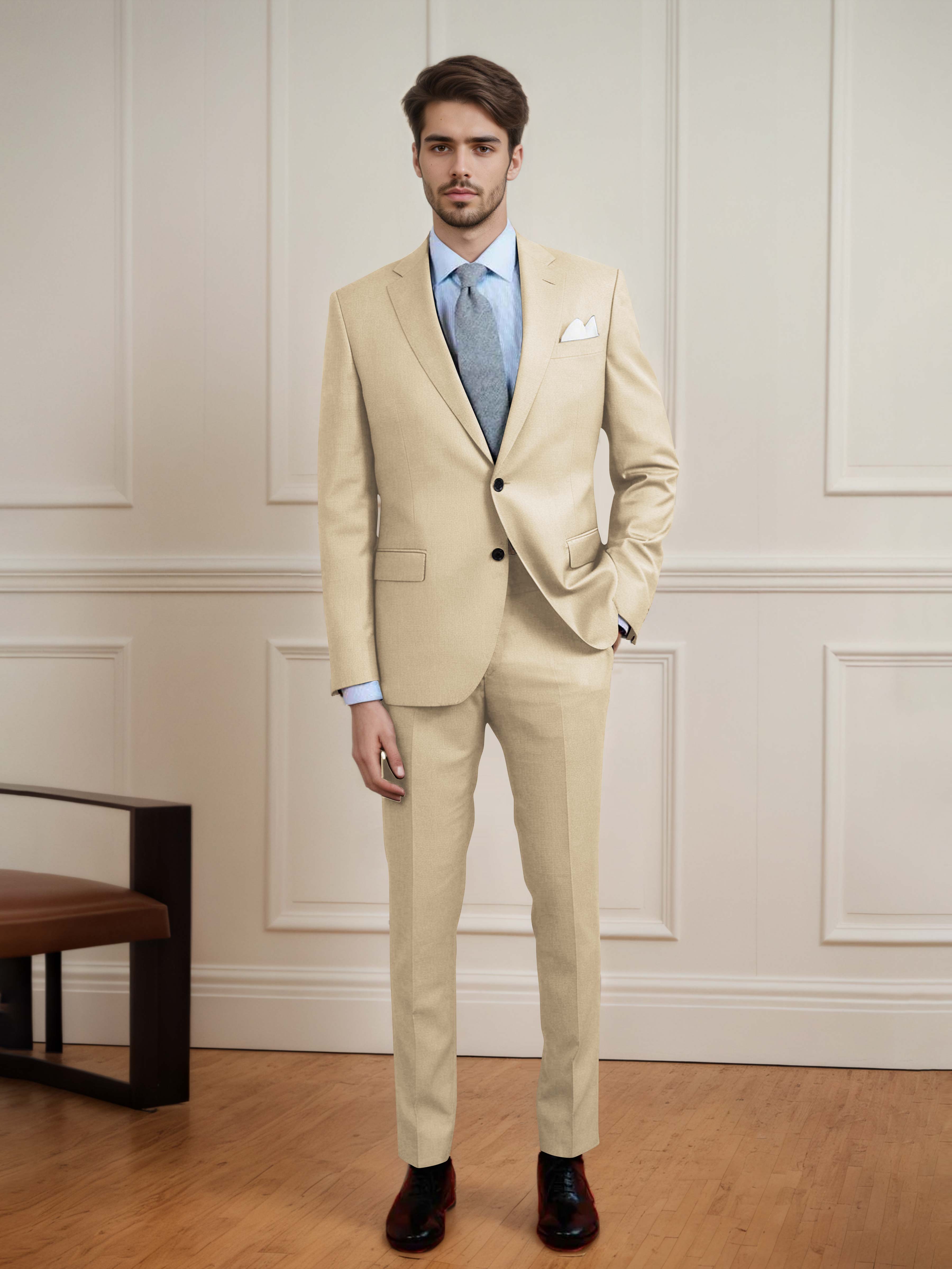 Streamlined Uni Men's Two Buttons 2 Pieces Casual Suit