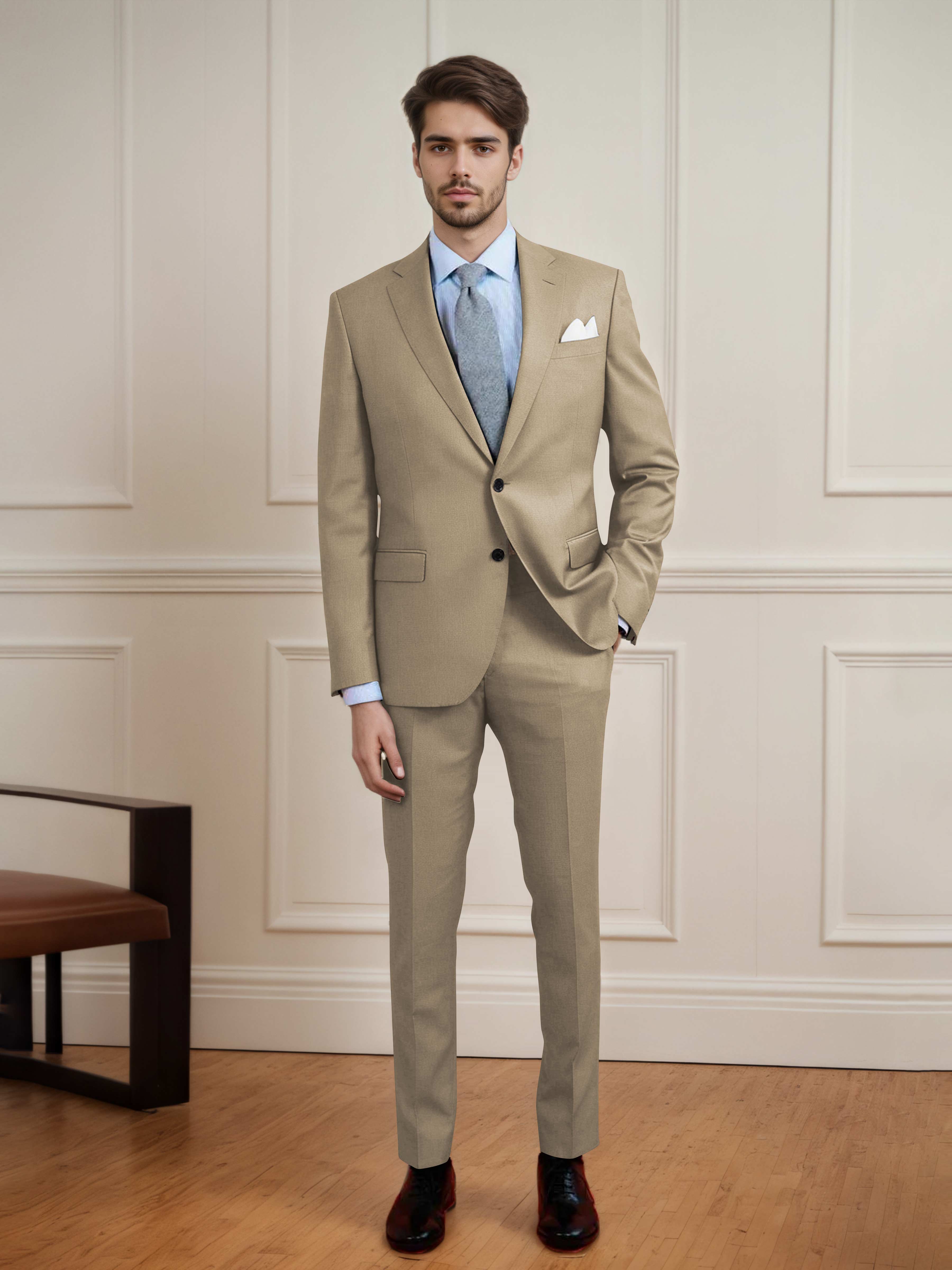 Streamlined Uni Men's Two Buttons 2 Pieces Casual Suit