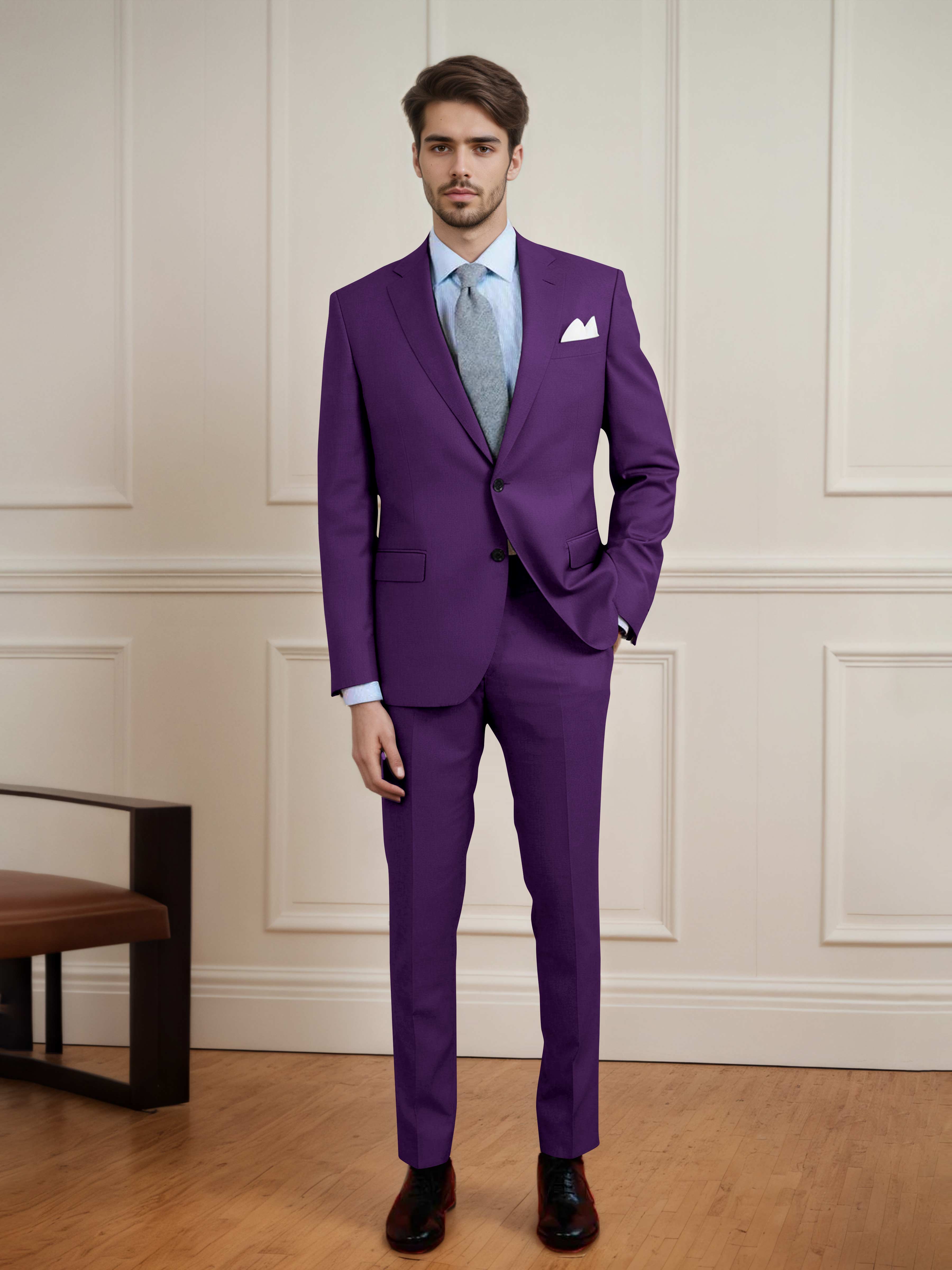 Streamlined Uni Men's Two Buttons 2 Pieces Casual Suit