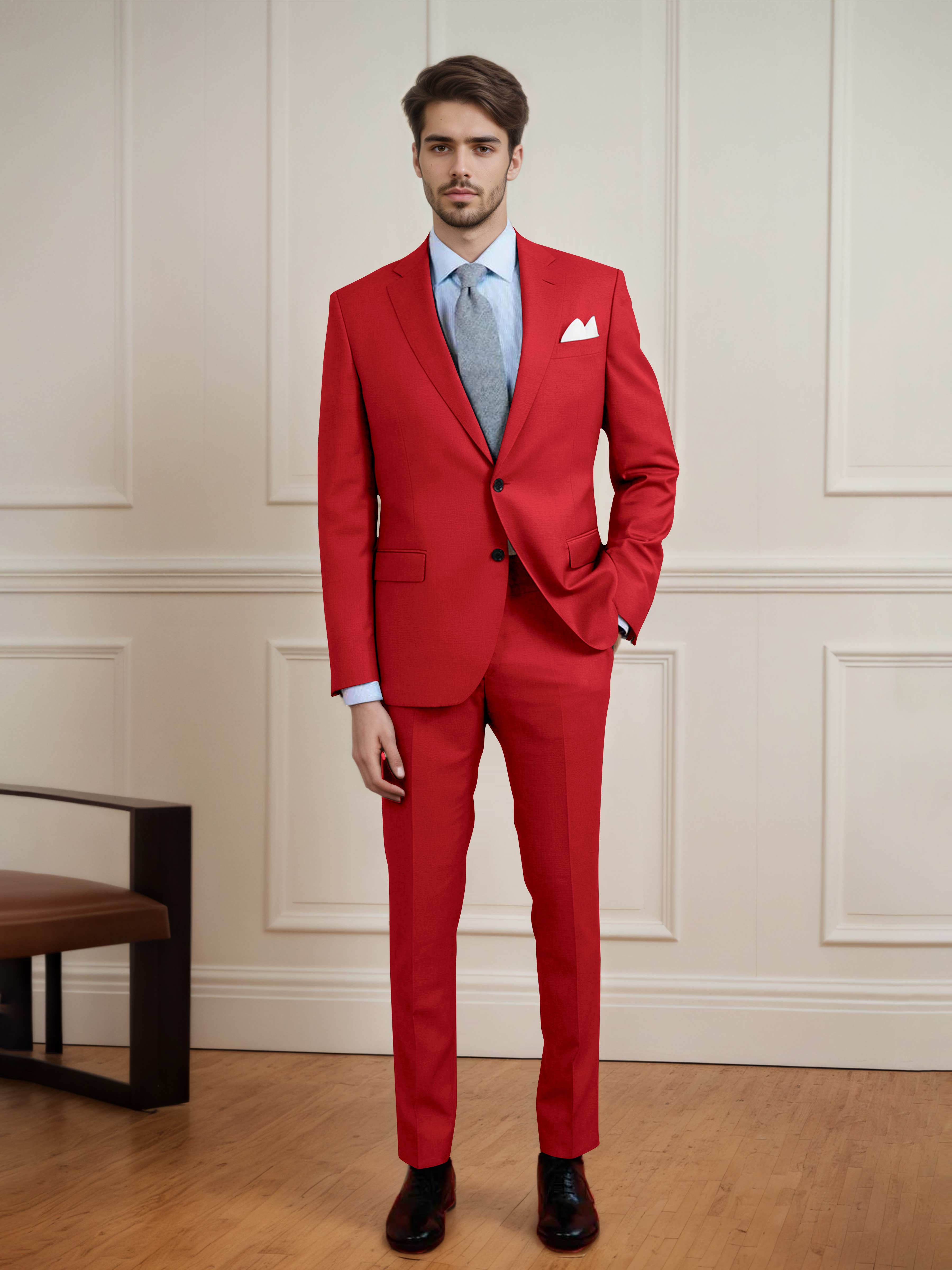 Streamlined Uni Men's Two Buttons 2 Pieces Casual Suit