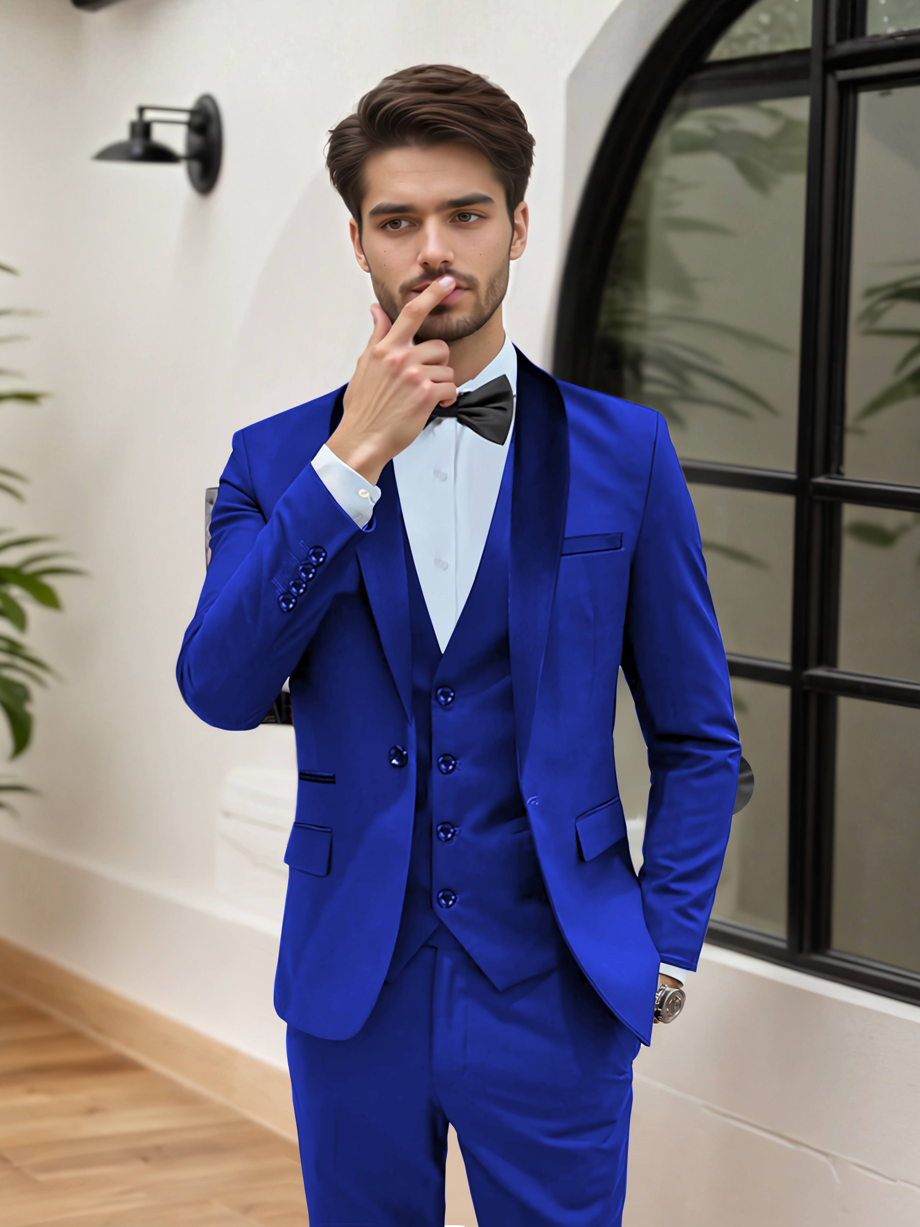 Stylish Men's Wedding Suit 3 Pieces One Button Event Suits