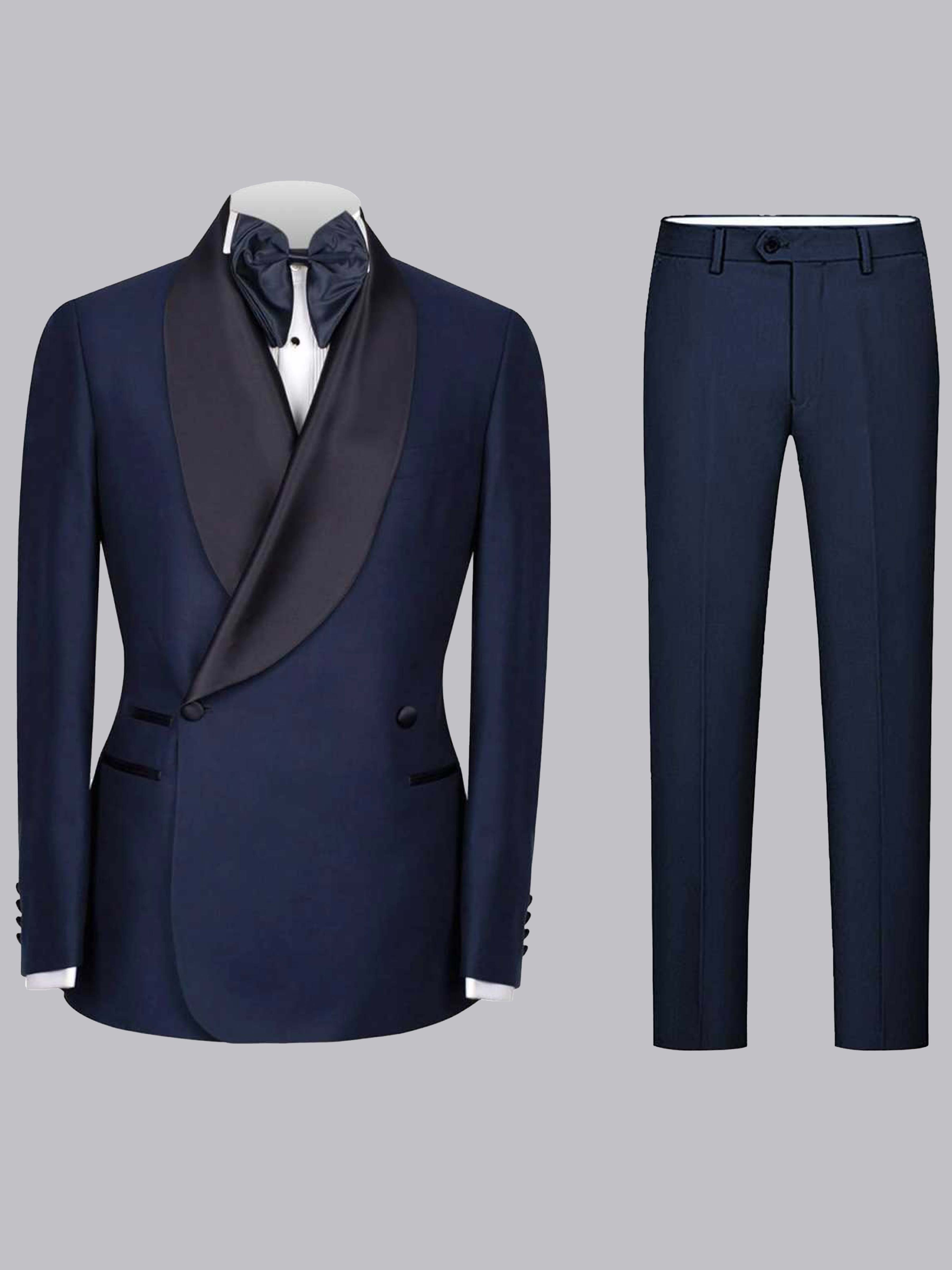 Stylish Patchwork Notch Lapel Suit Men‘s Casual One Button 2 Pieces Set