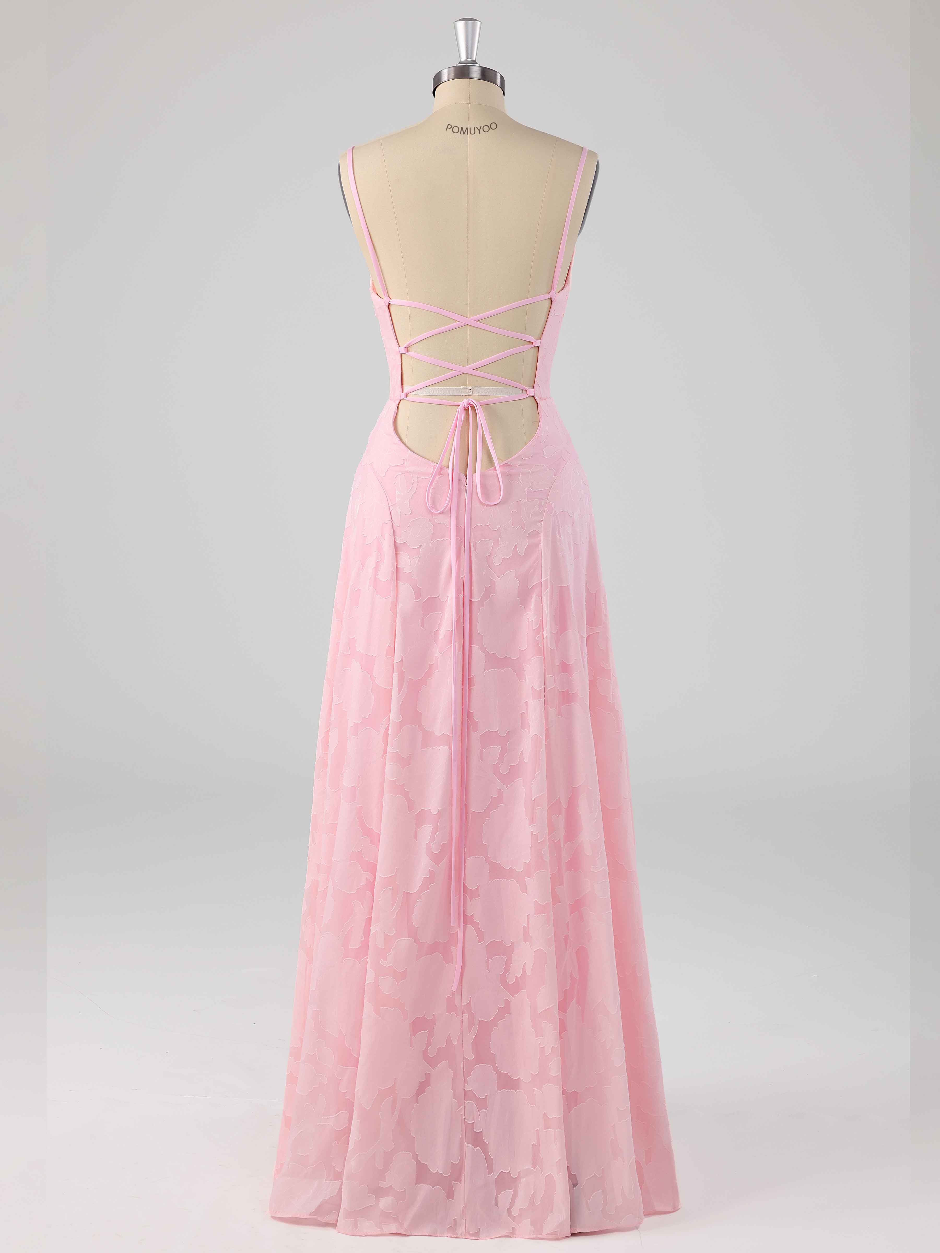 Stylish Cowl Backless Long Floral Lace Occasion Dresses