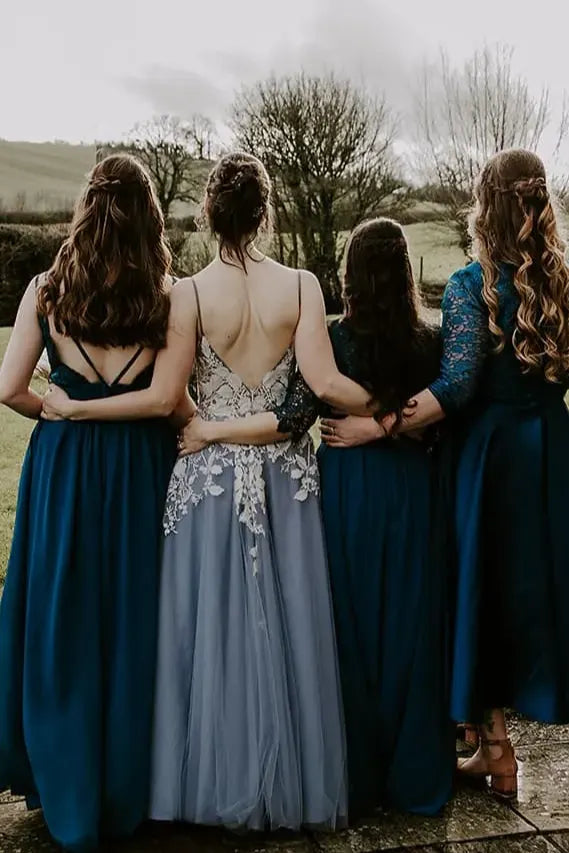 blue bridesmaid dress