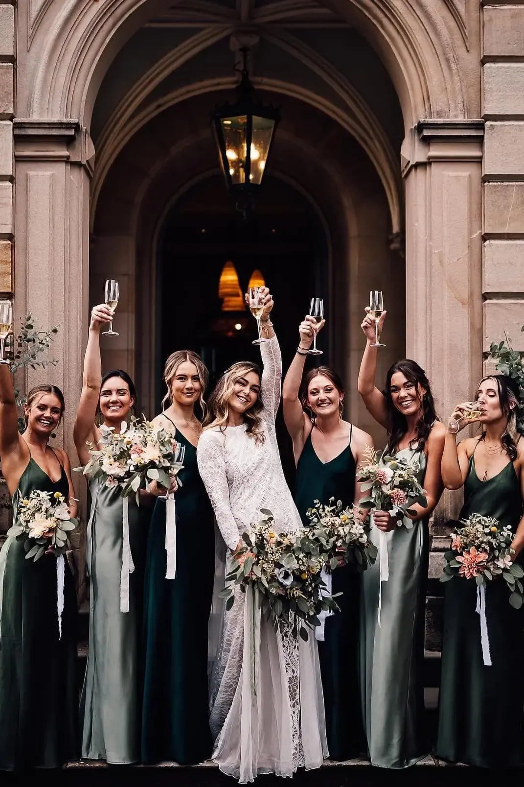 green bridesmaid dress