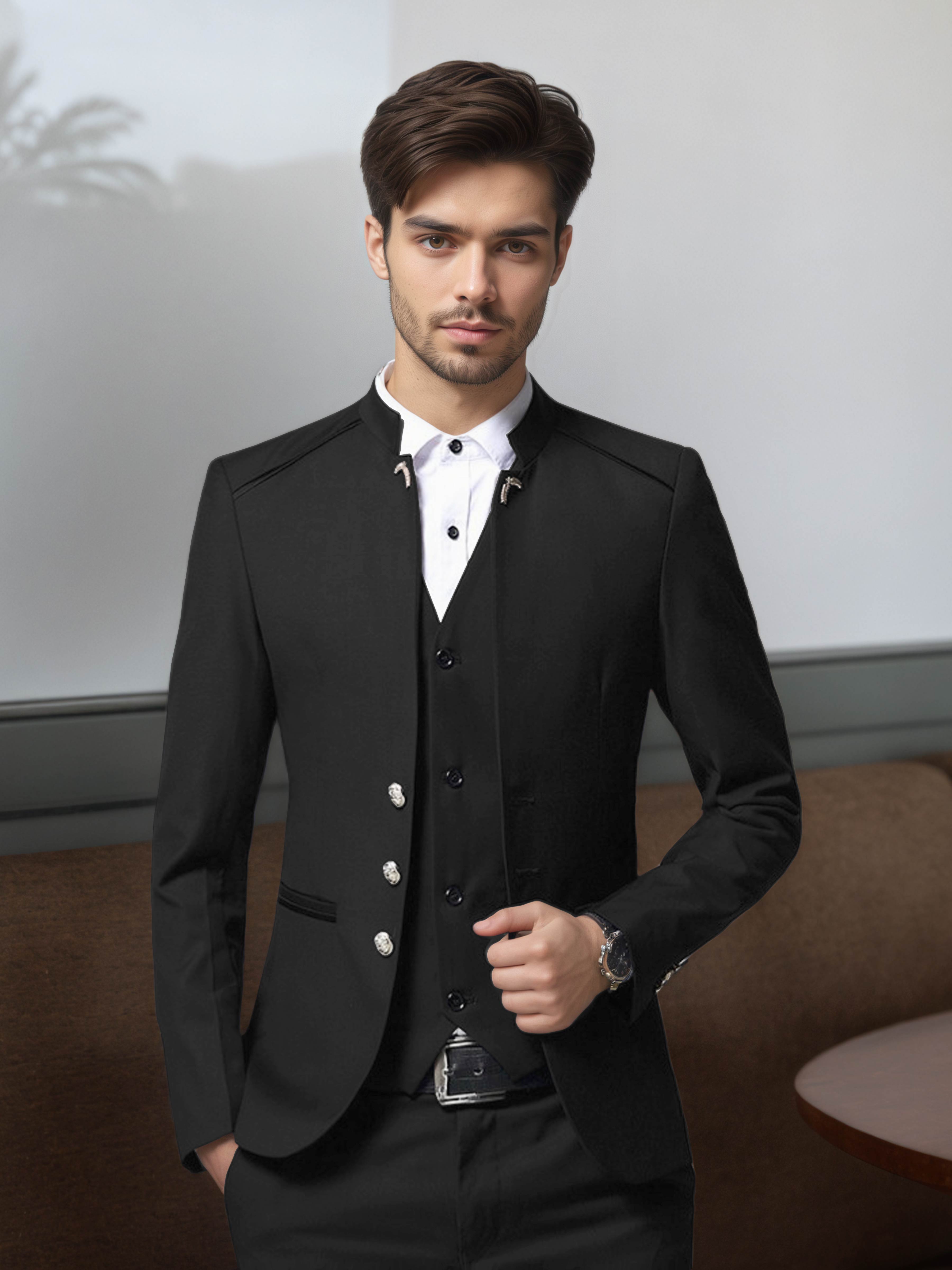 Vintage Men's Structured Single Breasted 3 Pieces Suits
