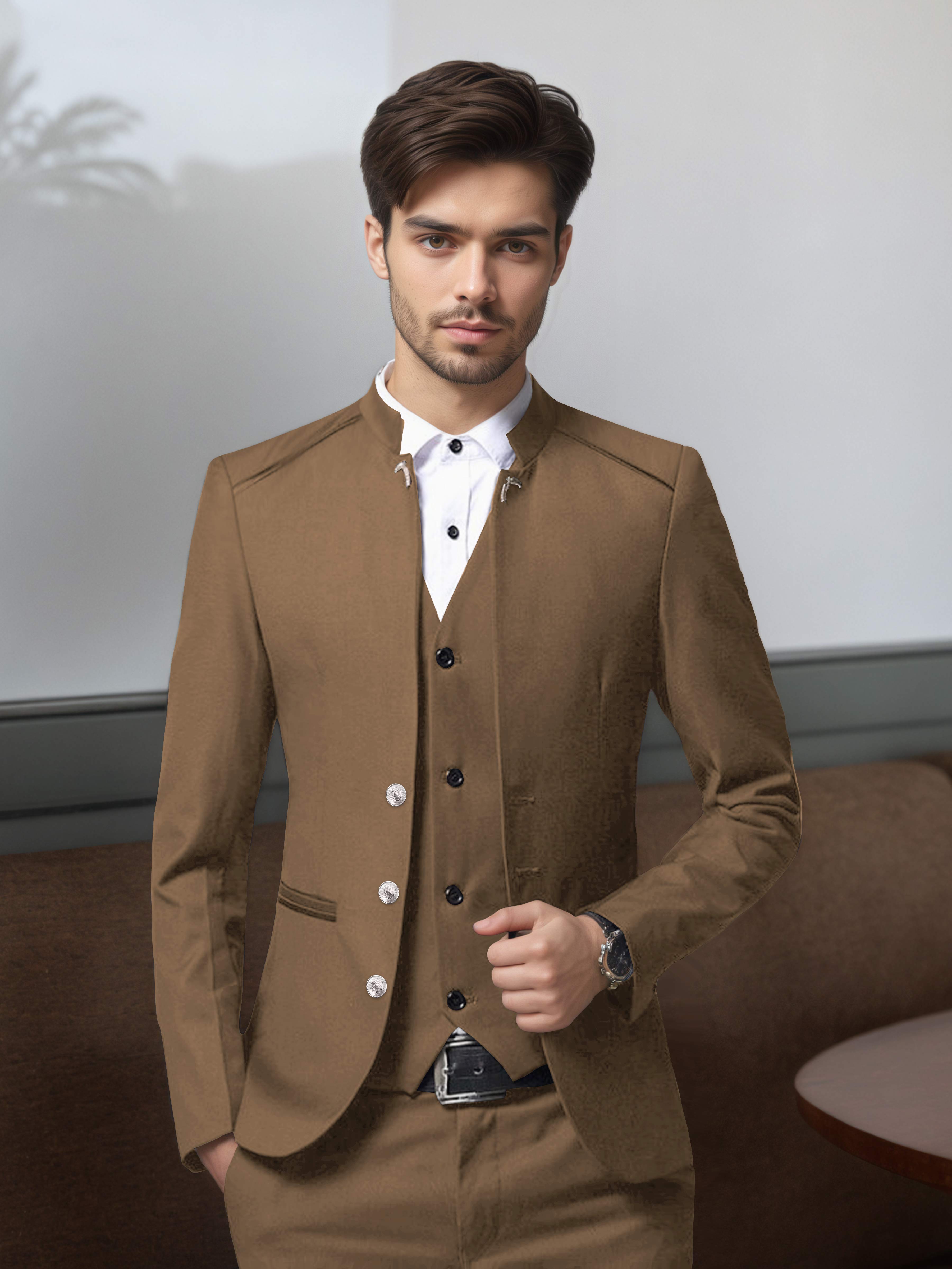 Vintage Men's Structured Single Breasted 3 Pieces Suits