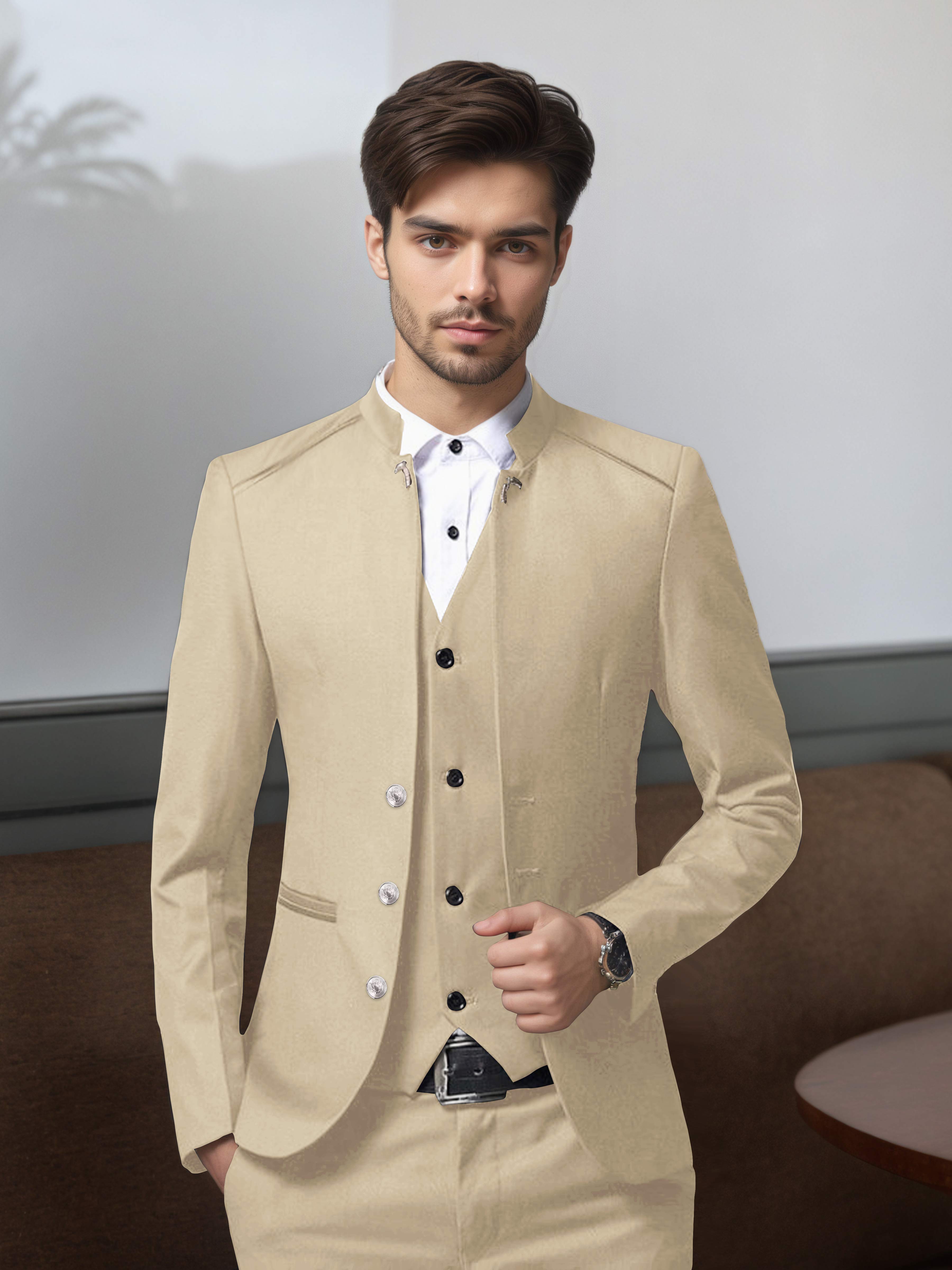 Vintage Men's Structured Single Breasted 3 Pieces Suits