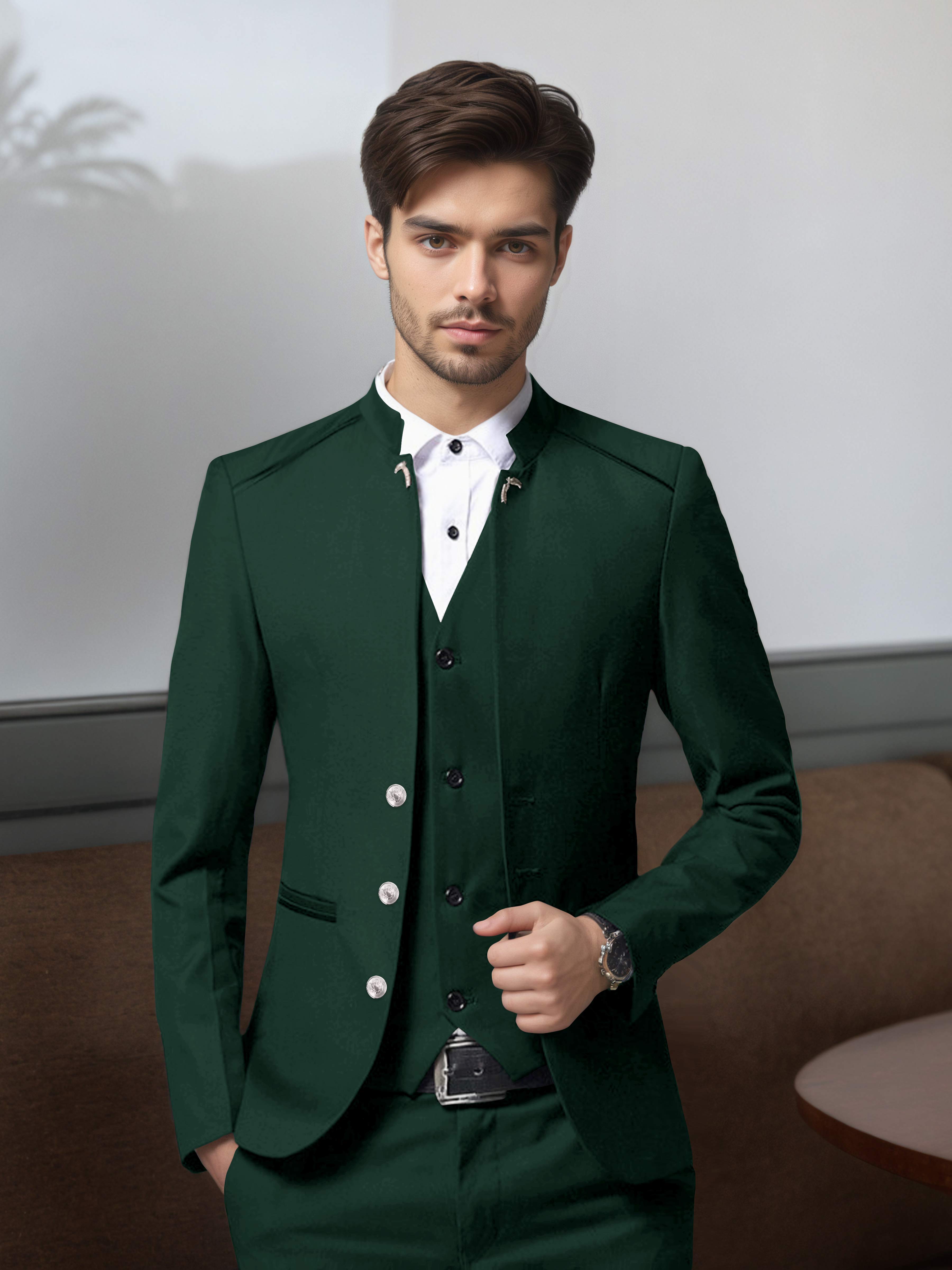 Vintage Men's Structured Single Breasted 3 Pieces Suits