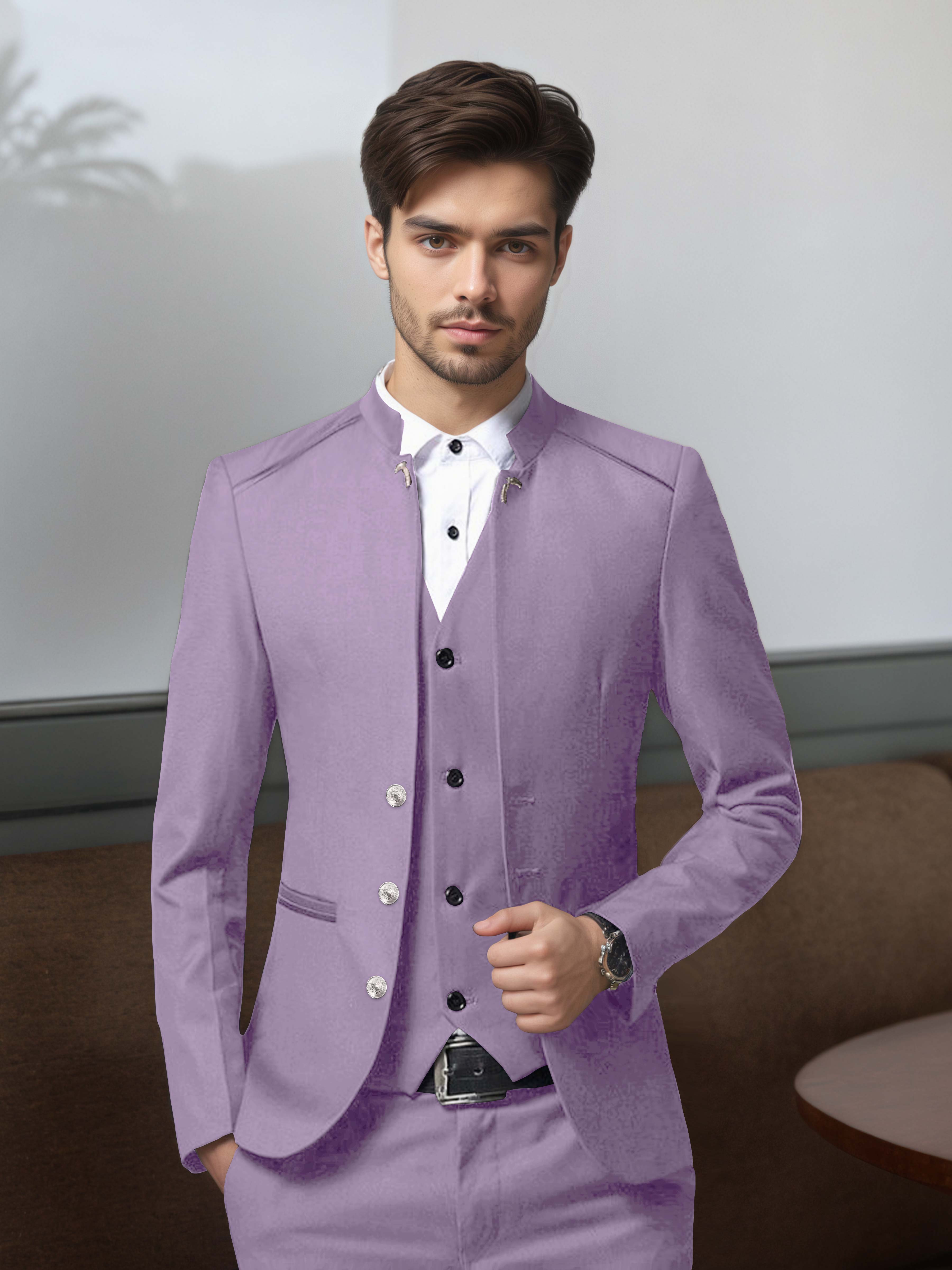 Vintage Men's Structured Single Breasted 3 Pieces Suits