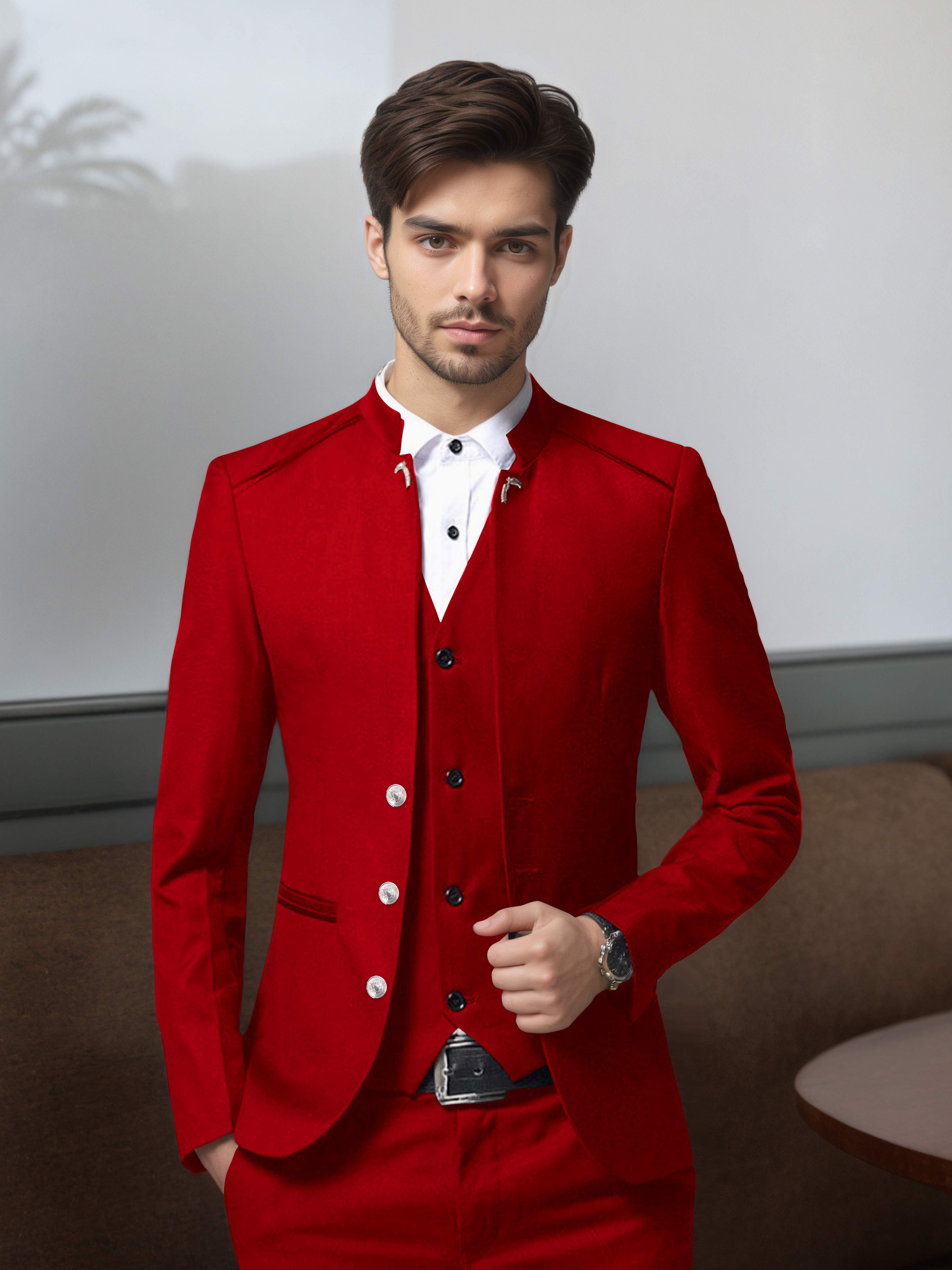 Vintage Men's Structured Single Breasted 3 Pieces Suits