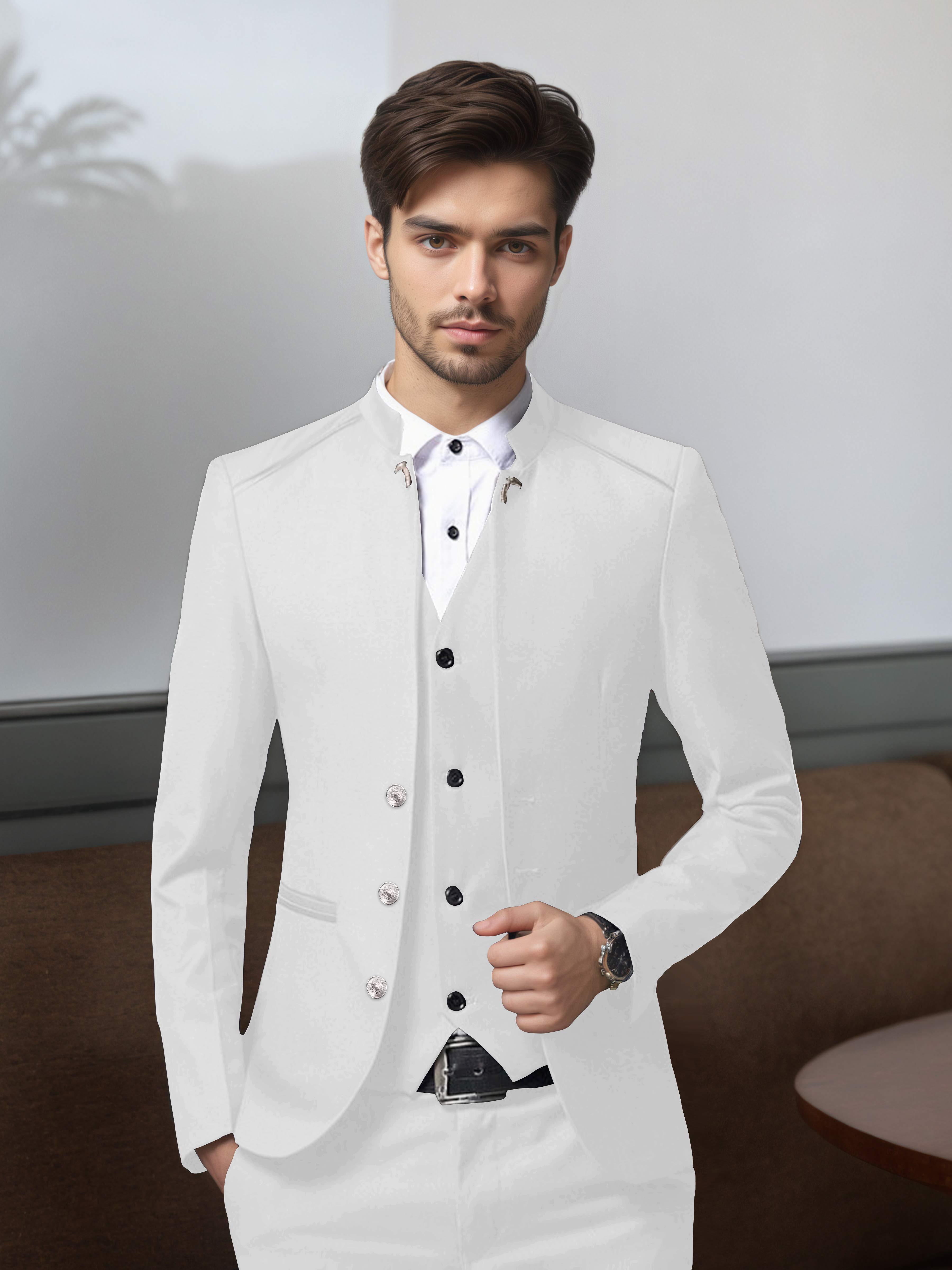 Vintage Men's Structured Single Breasted 3 Pieces Suits