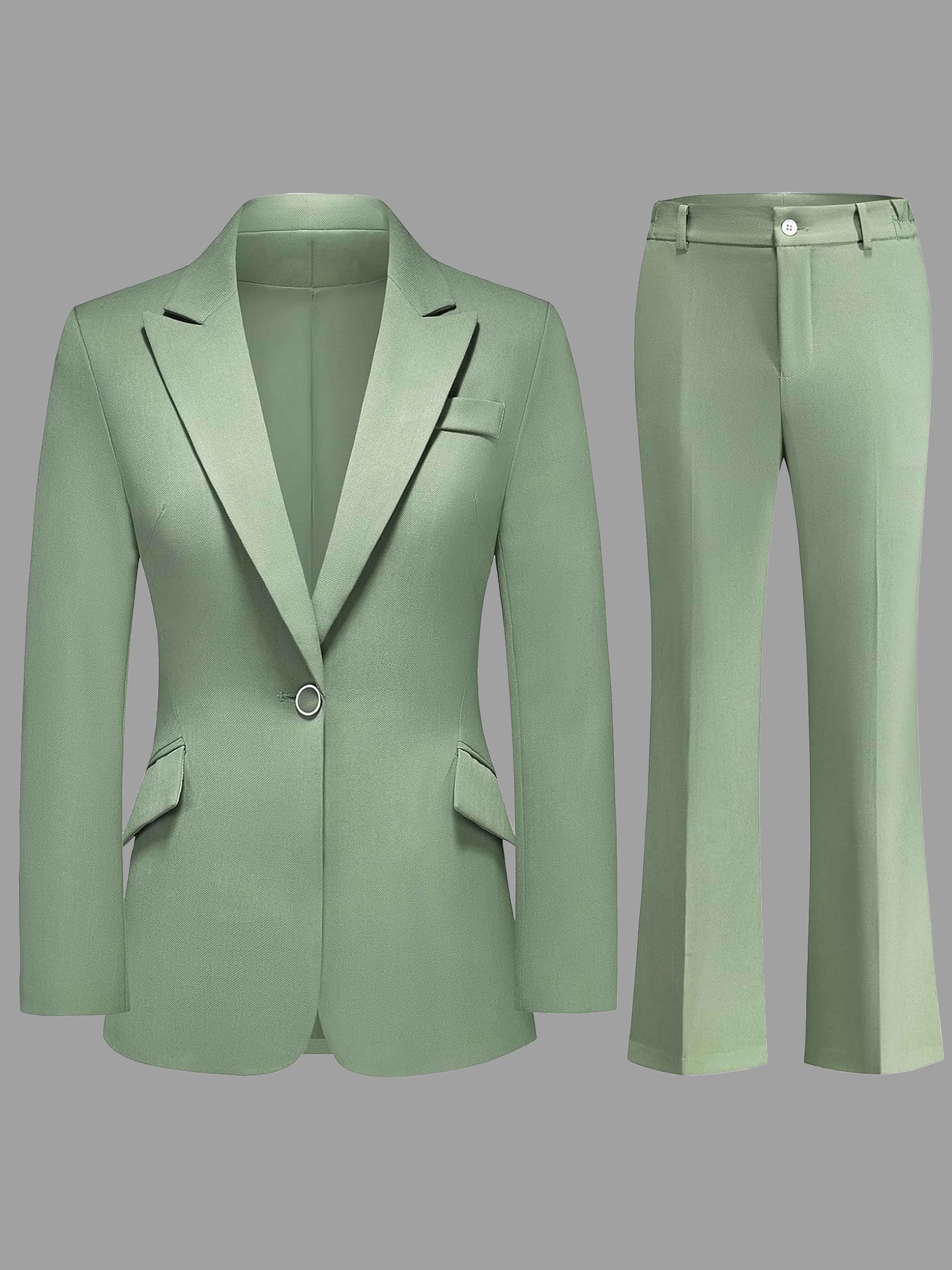Sleek Women's 2 Pieces Notch Lapel One Button Guest Suit
