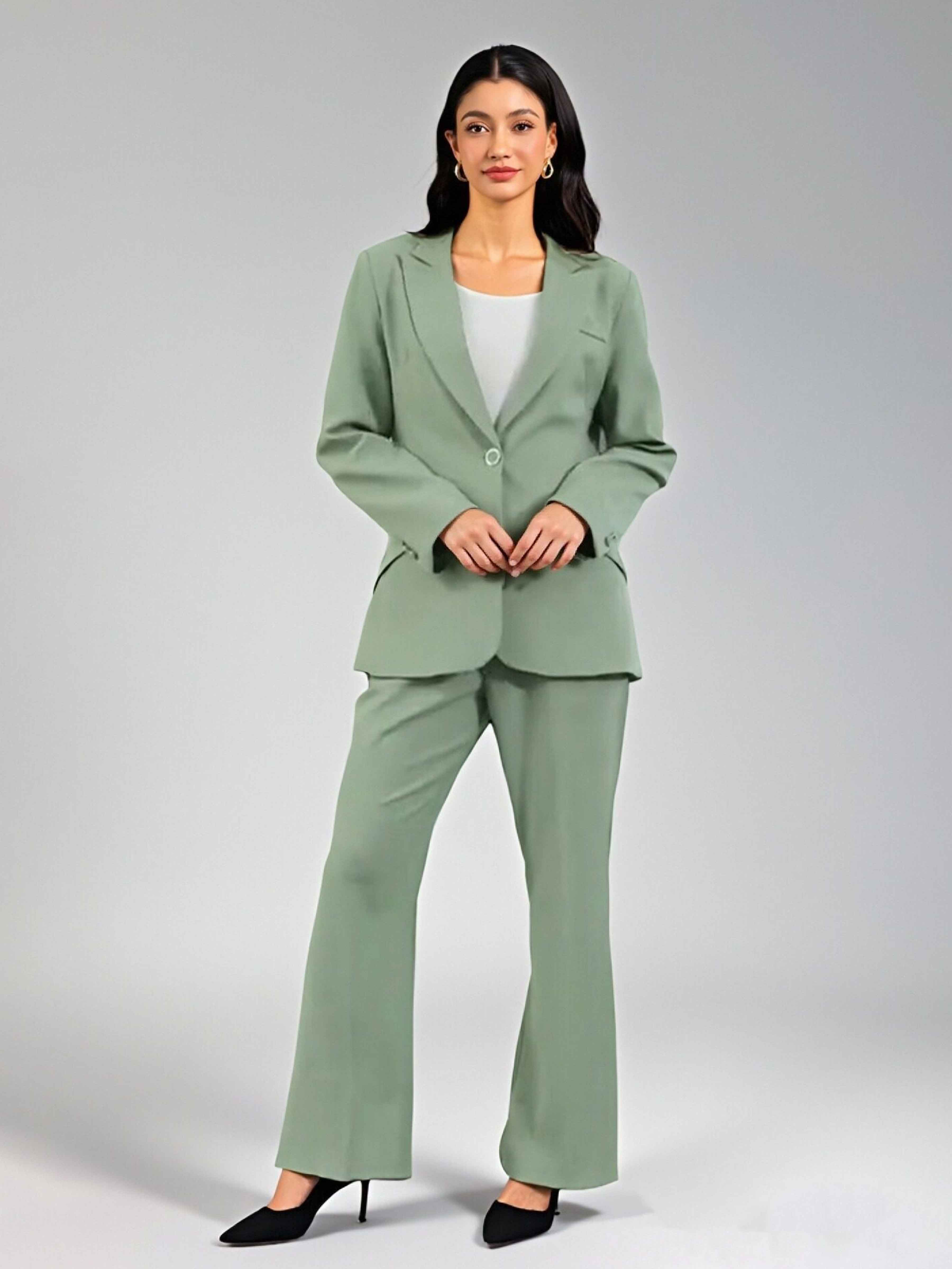 Elegant Women's 2 Pieces Uni One Button Guest Suit