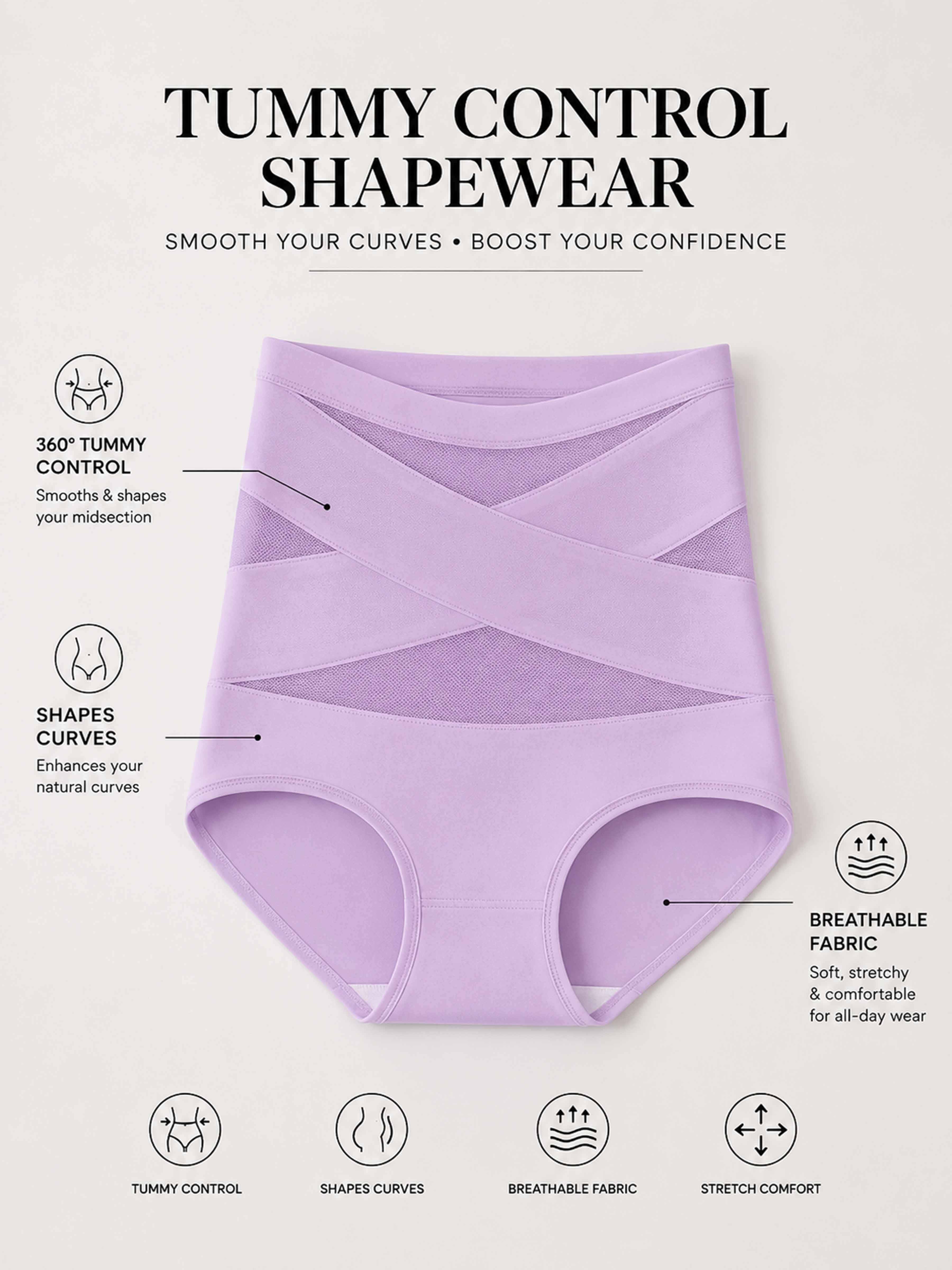 Women's High-Waisted Tummy Control Shapewear