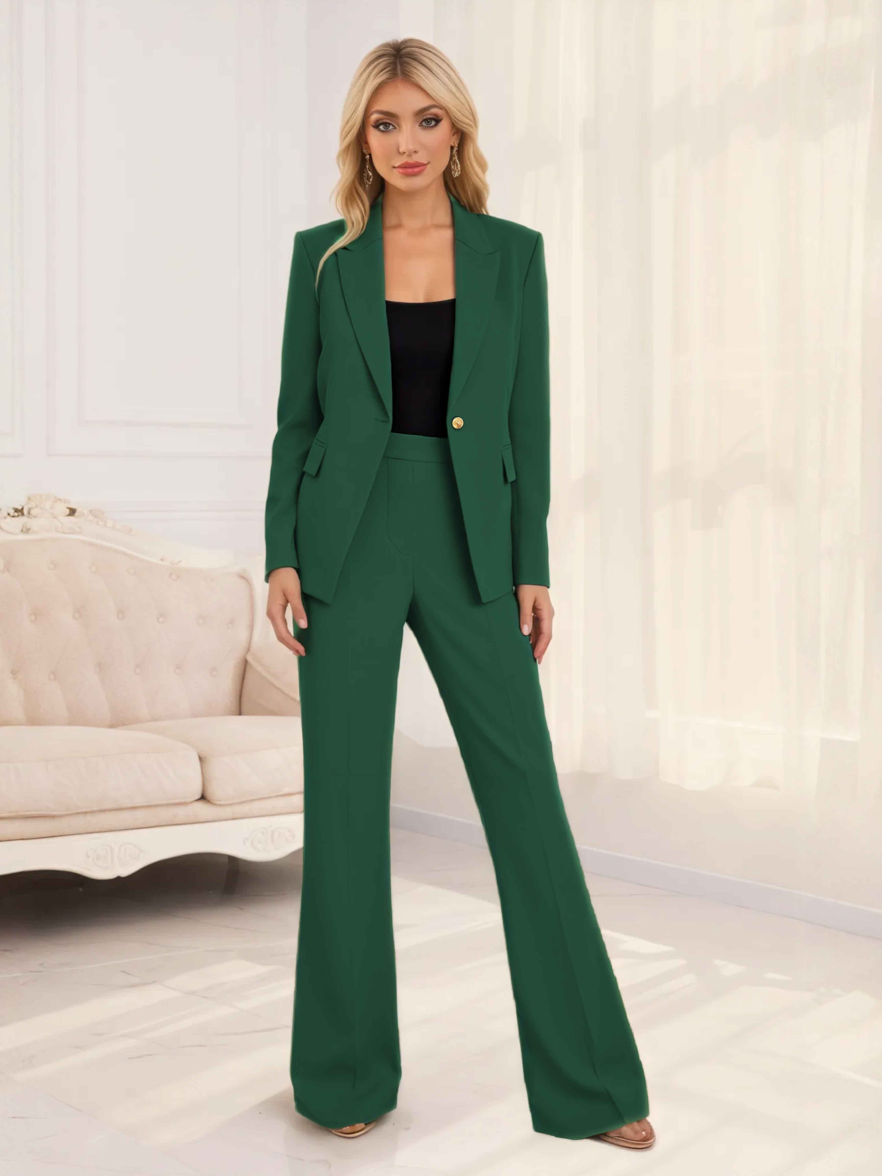 Women's Notched Lapel One Button 2 Pieces Suits