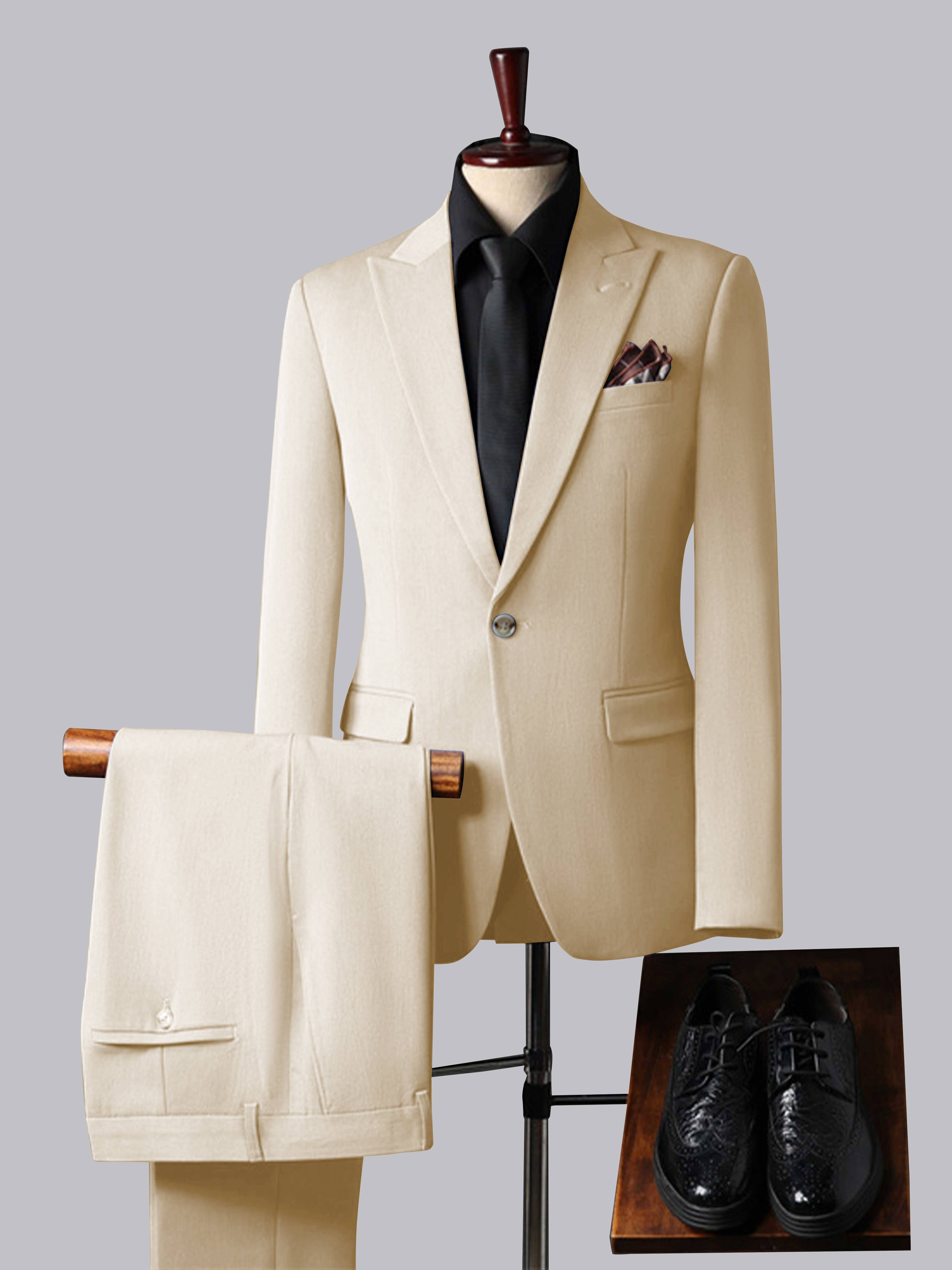 Men's Tailored Fit Single Breasted One-Button 3 Pieces Wedding Suits