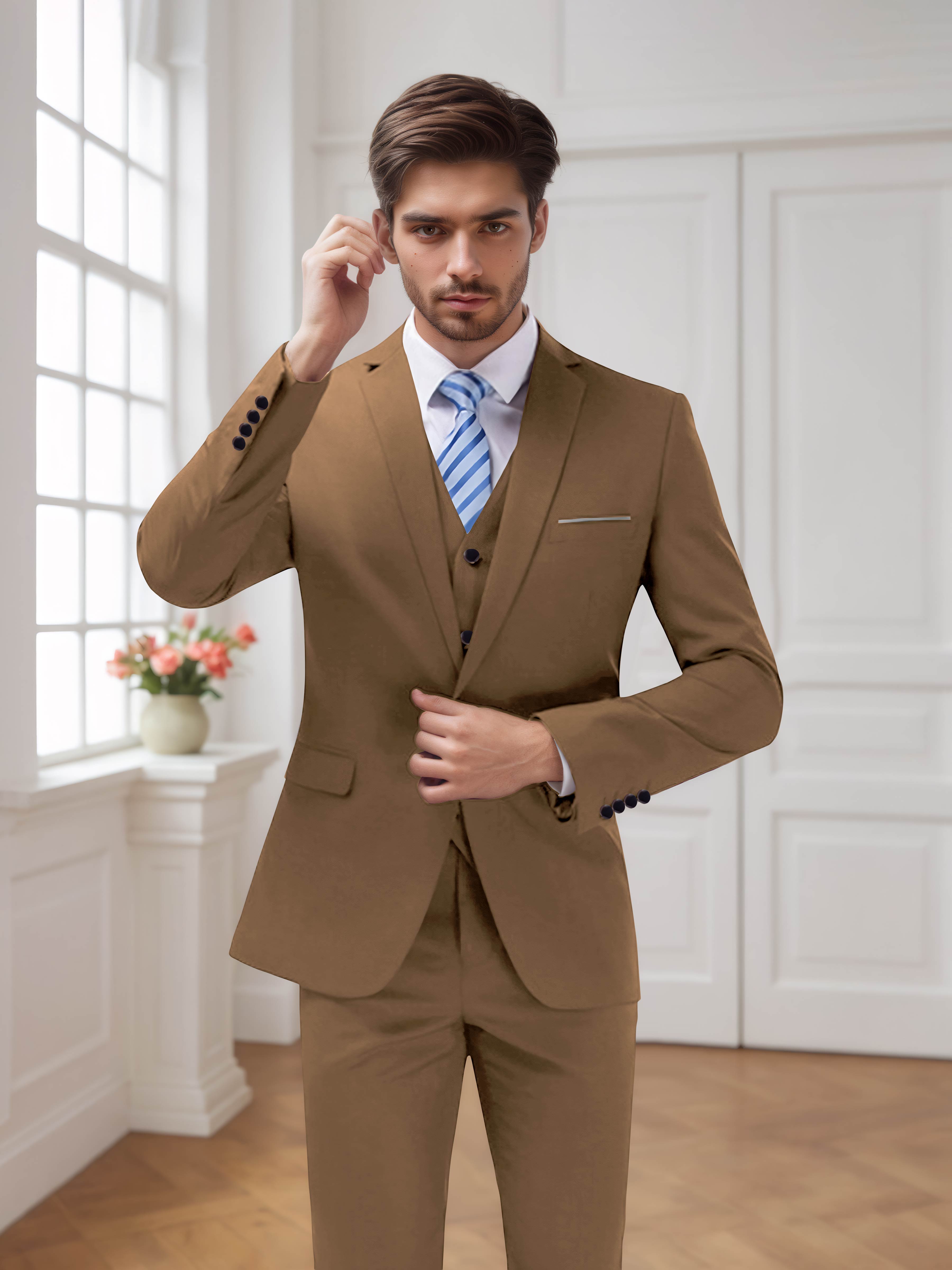 Modern Men's One Button 3 Pieces Wedding Suits