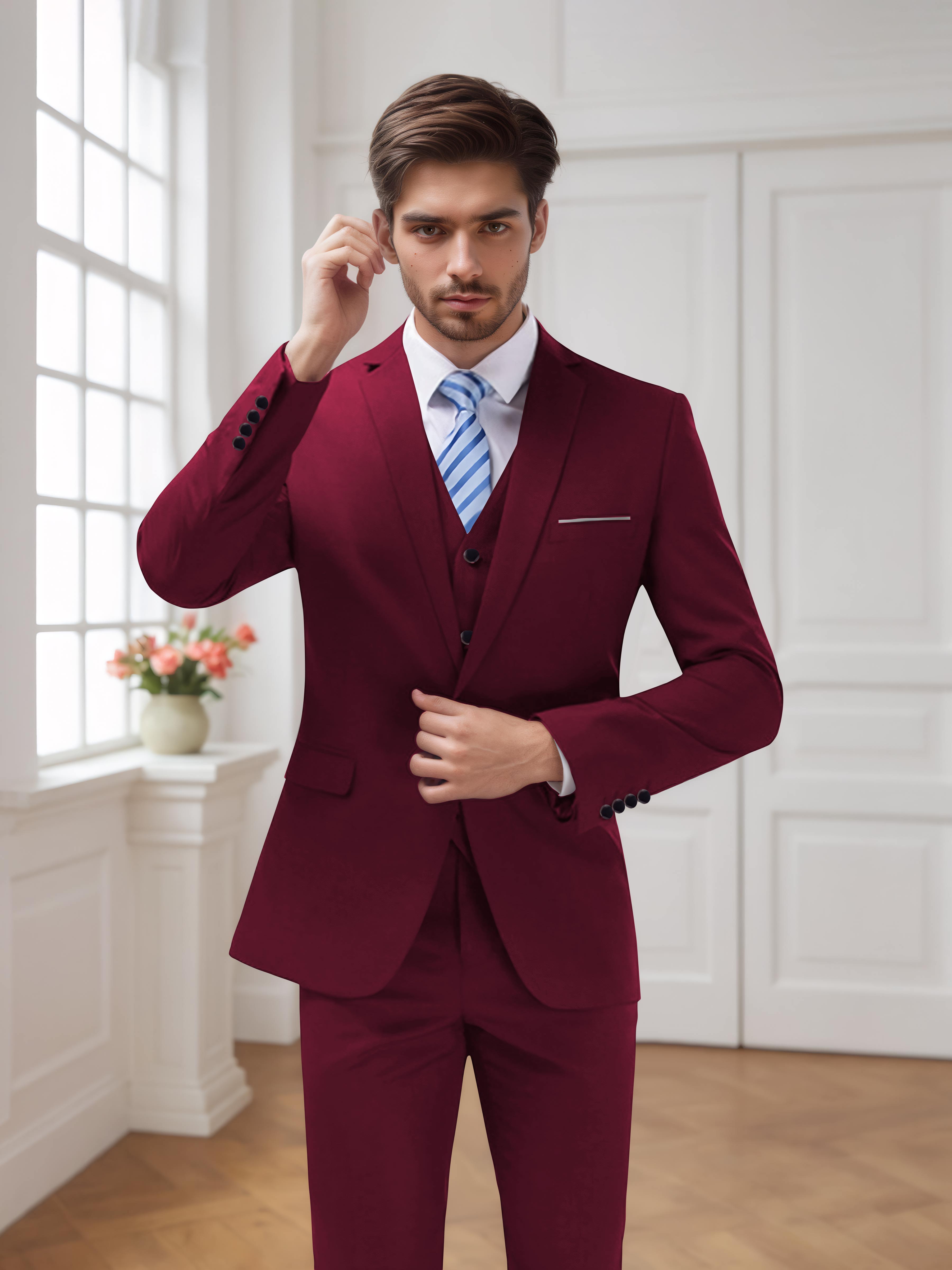 Modern Men's One Button 3 Pieces Wedding Suits