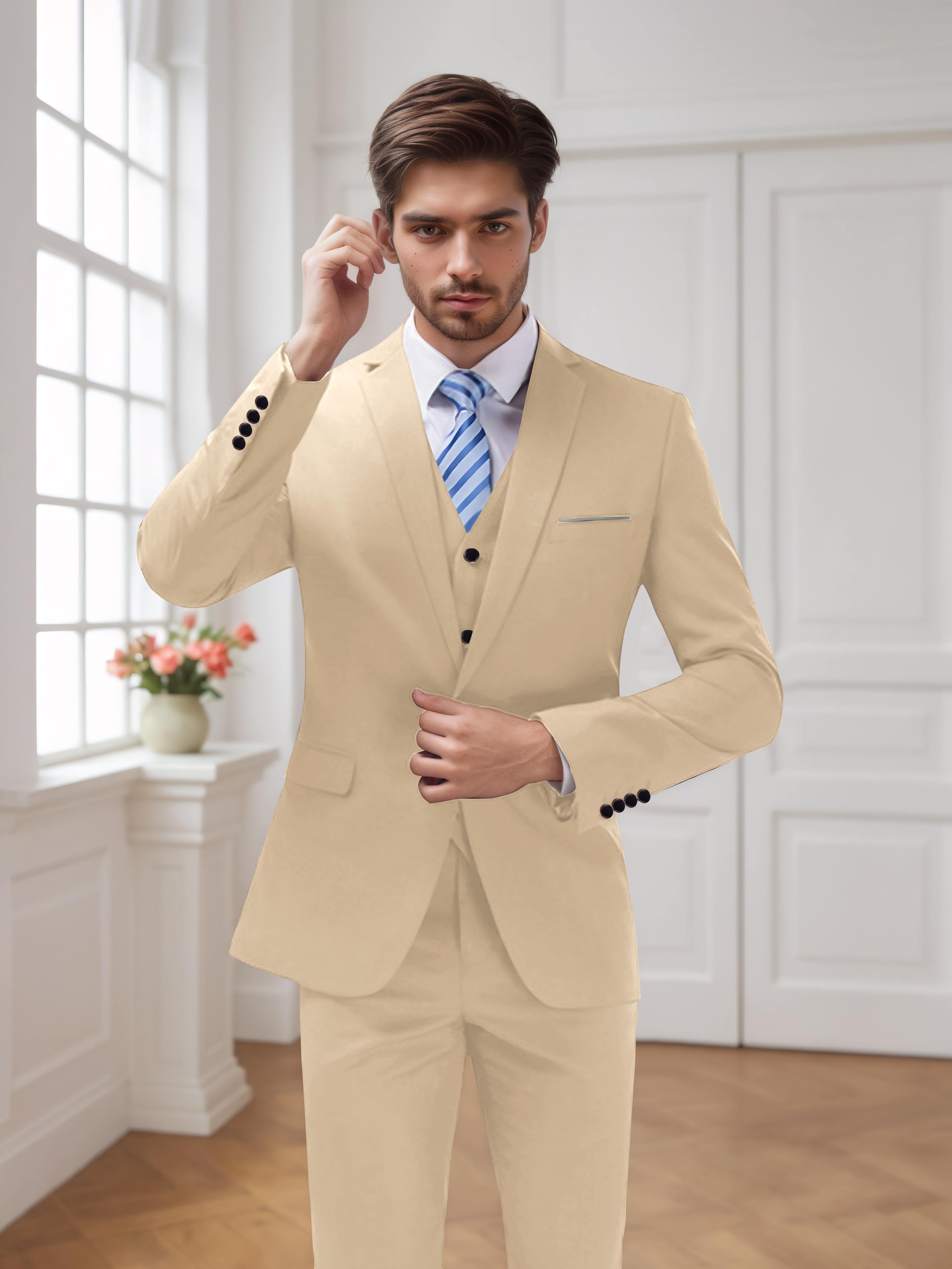 Modern Men's One Button 3 Pieces Wedding Suits