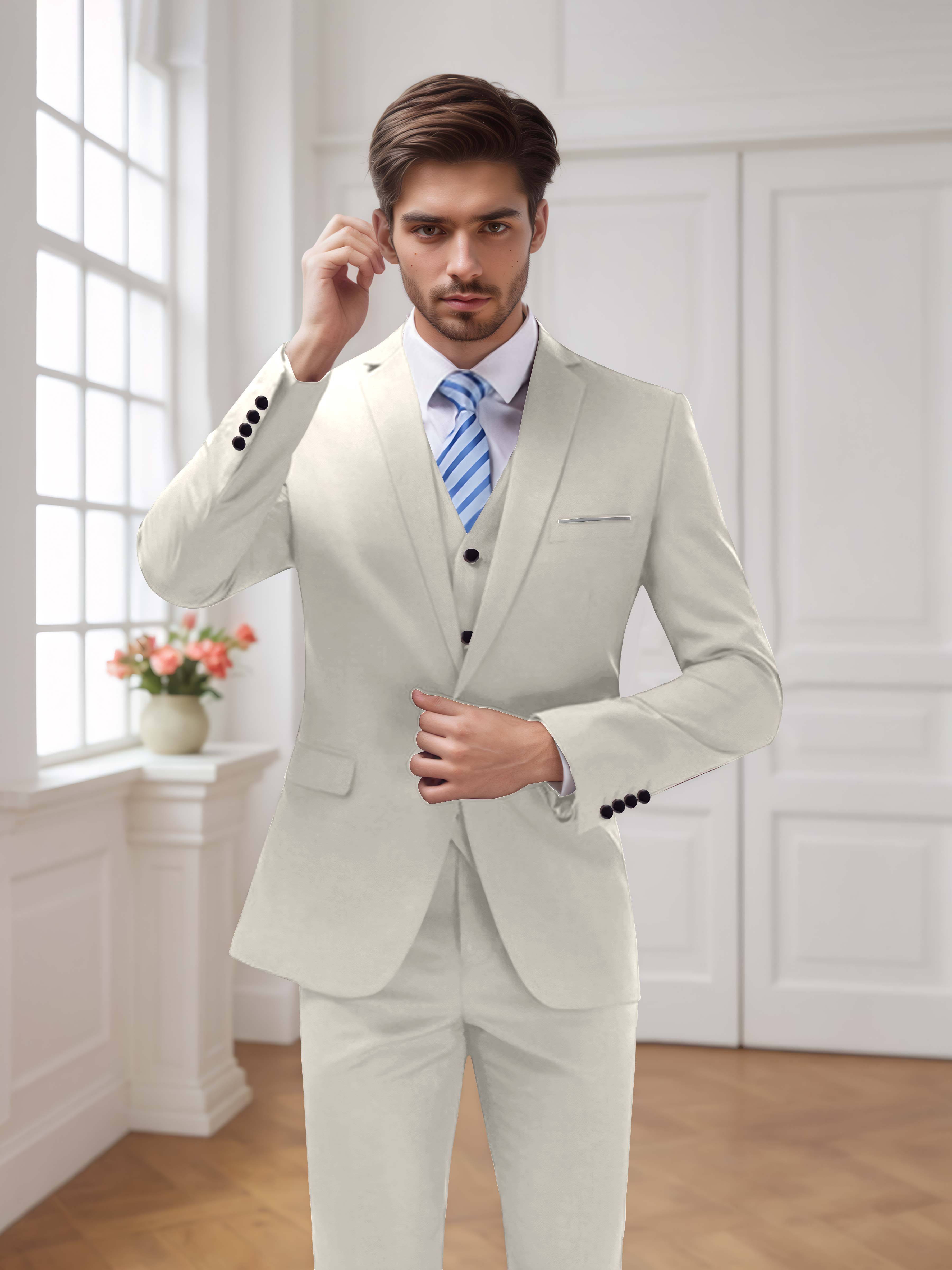 Modern Men's One Button 3 Pieces Wedding Suits