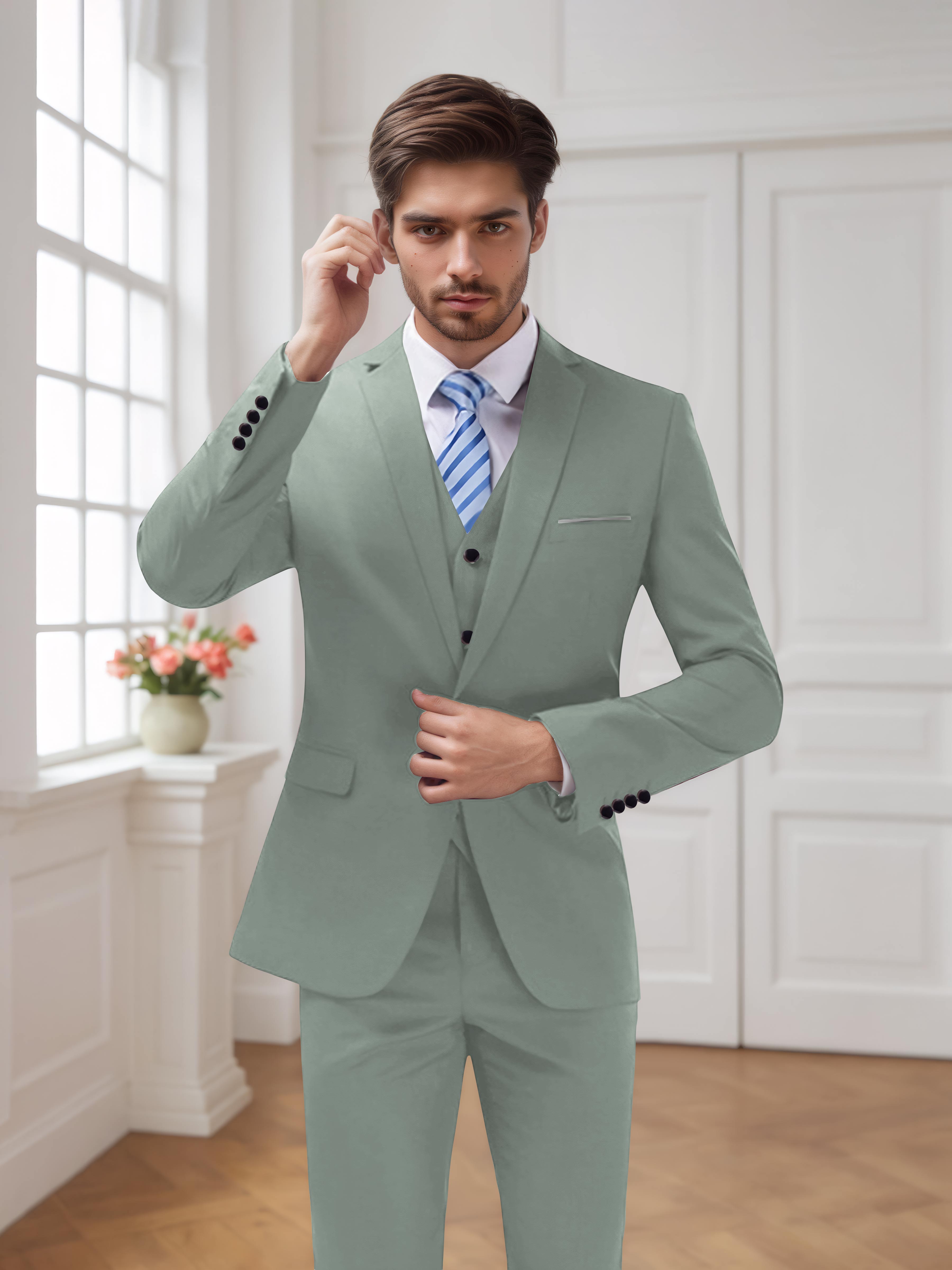 Modern Men's One Button 3 Pieces Wedding Suits