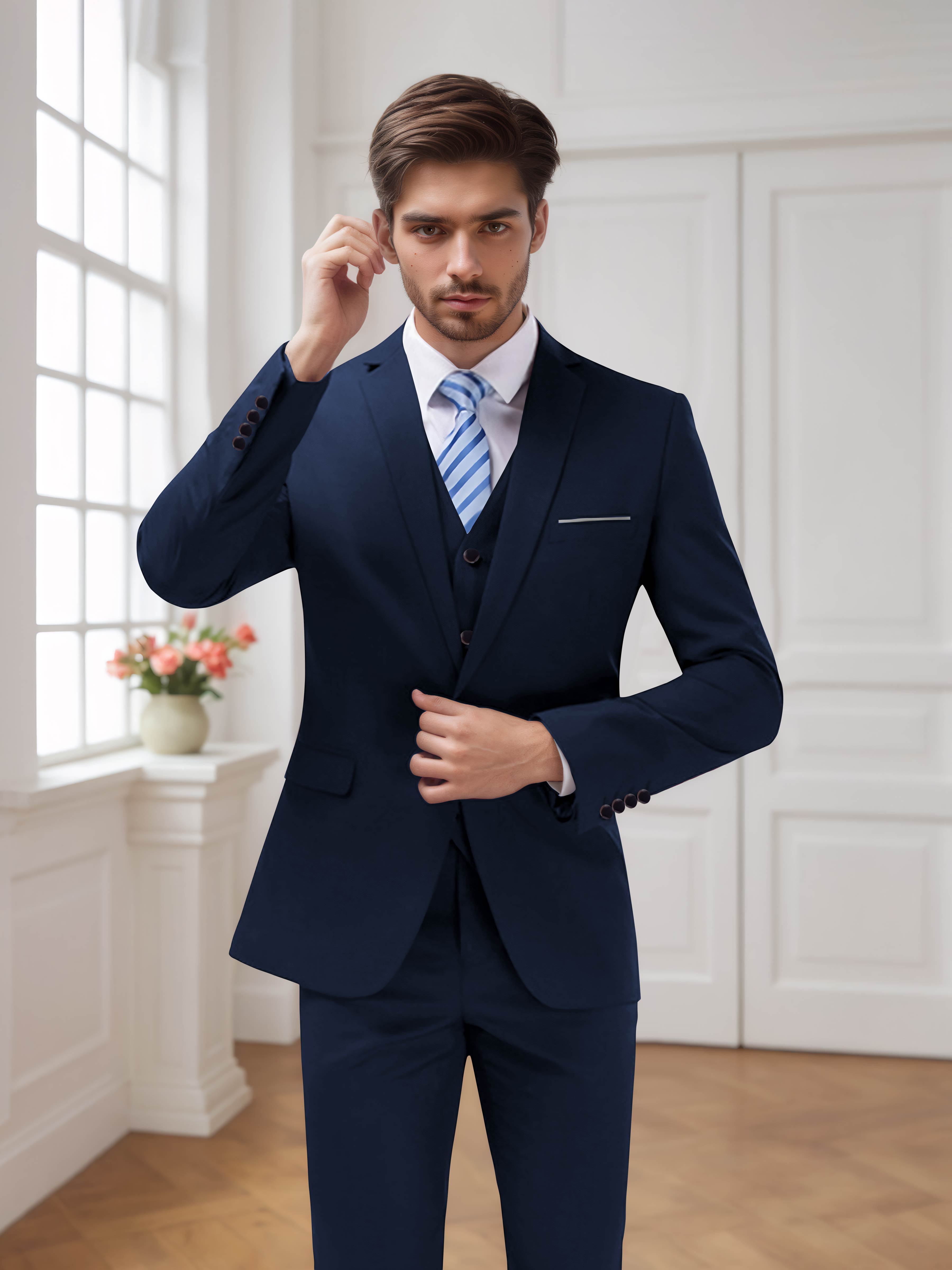 Modern Men's One Button 3 Pieces Wedding Suits