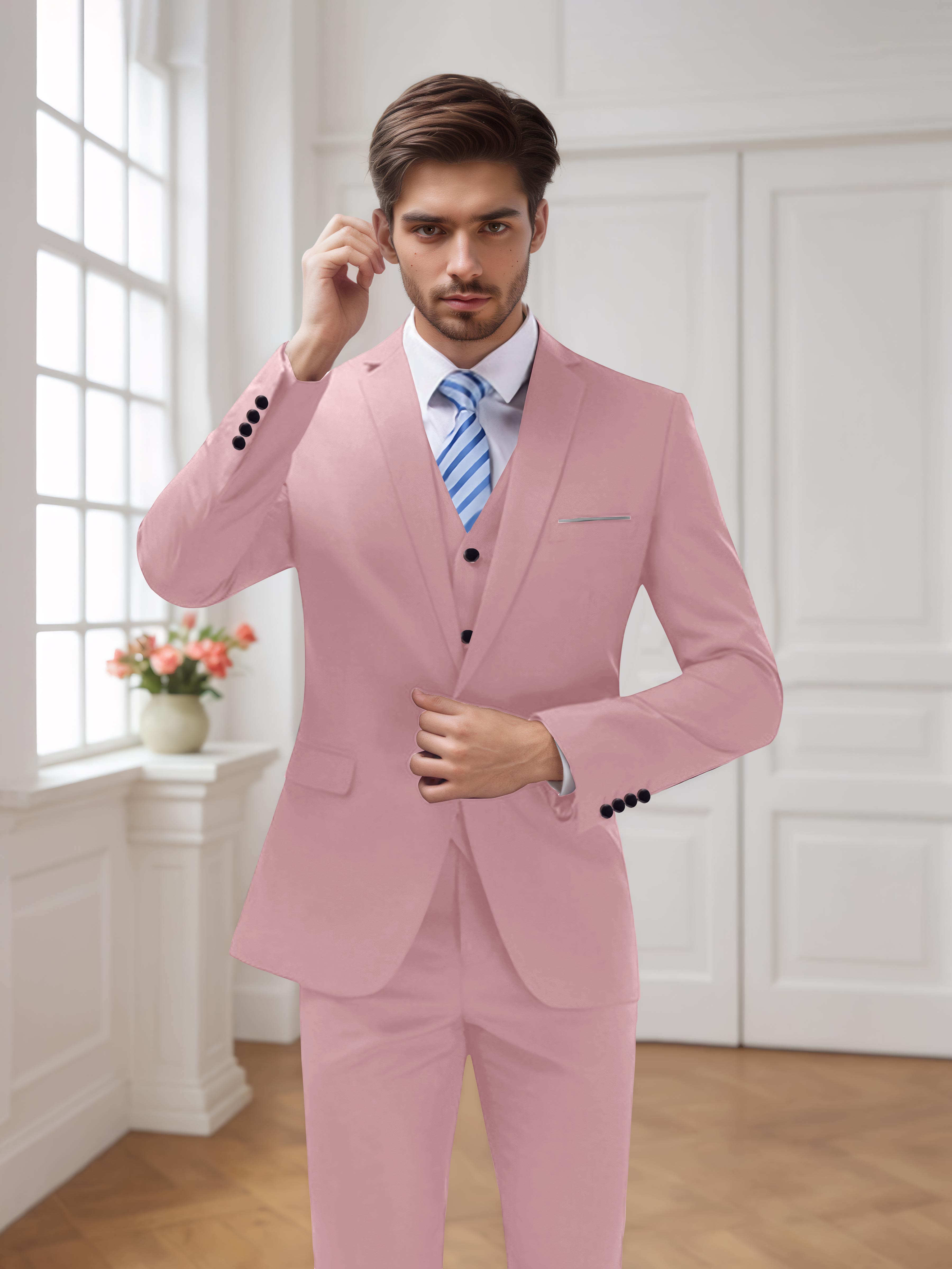 Modern Men's One Button 3 Pieces Wedding Suits