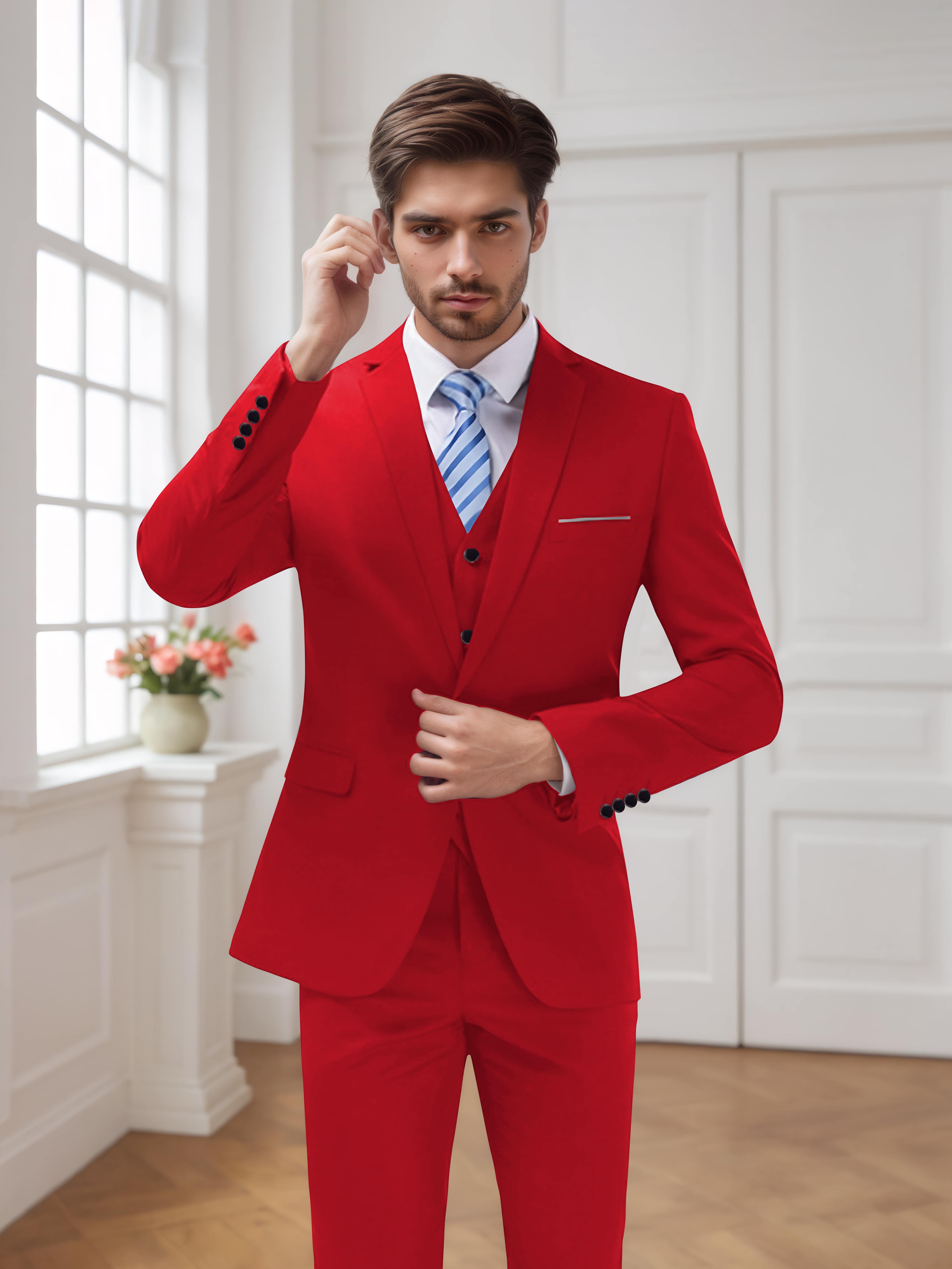 Modern Men's One Button 3 Pieces Wedding Suits
