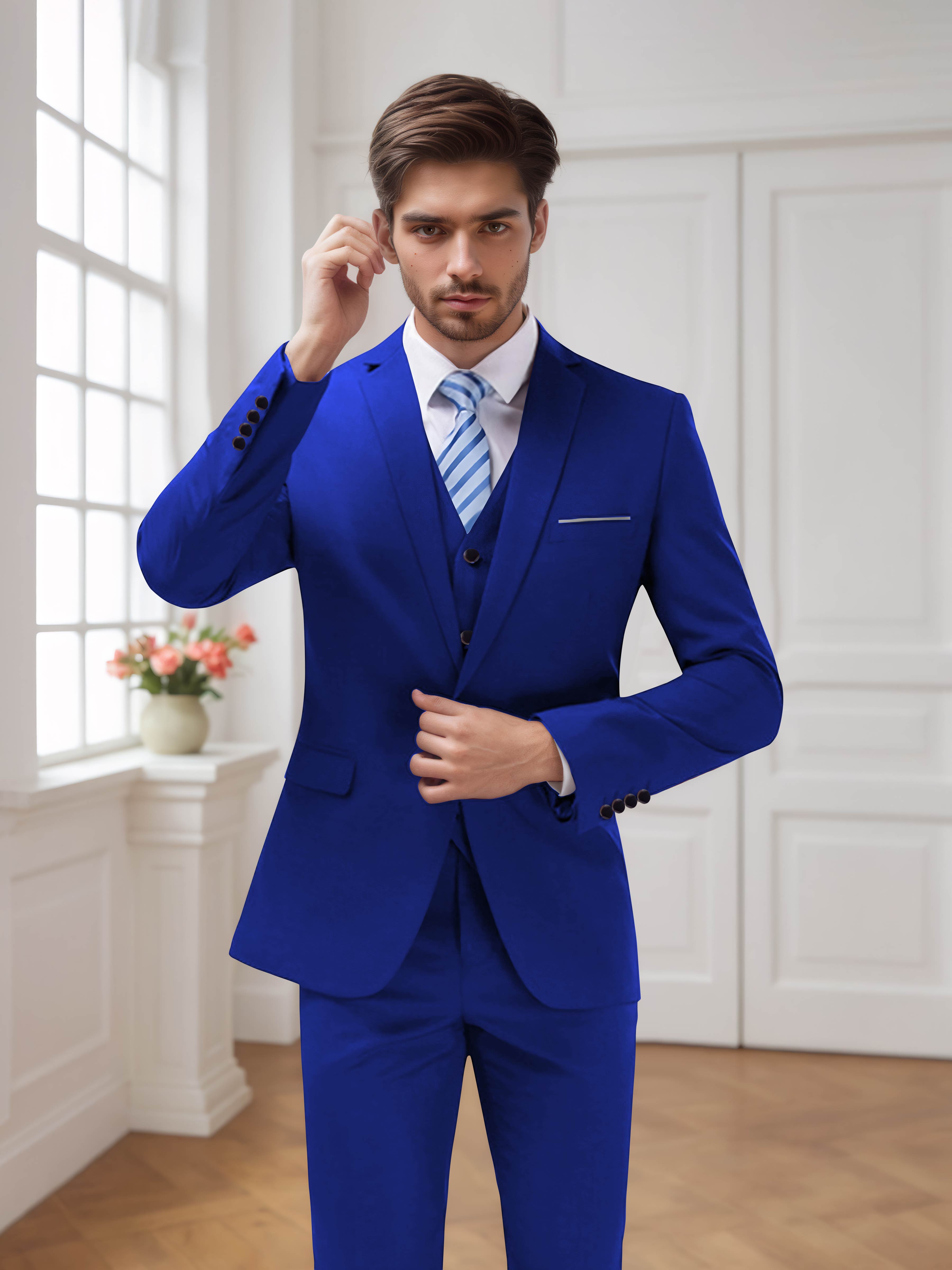 Modern Men's One Button 3 Pieces Wedding Suits
