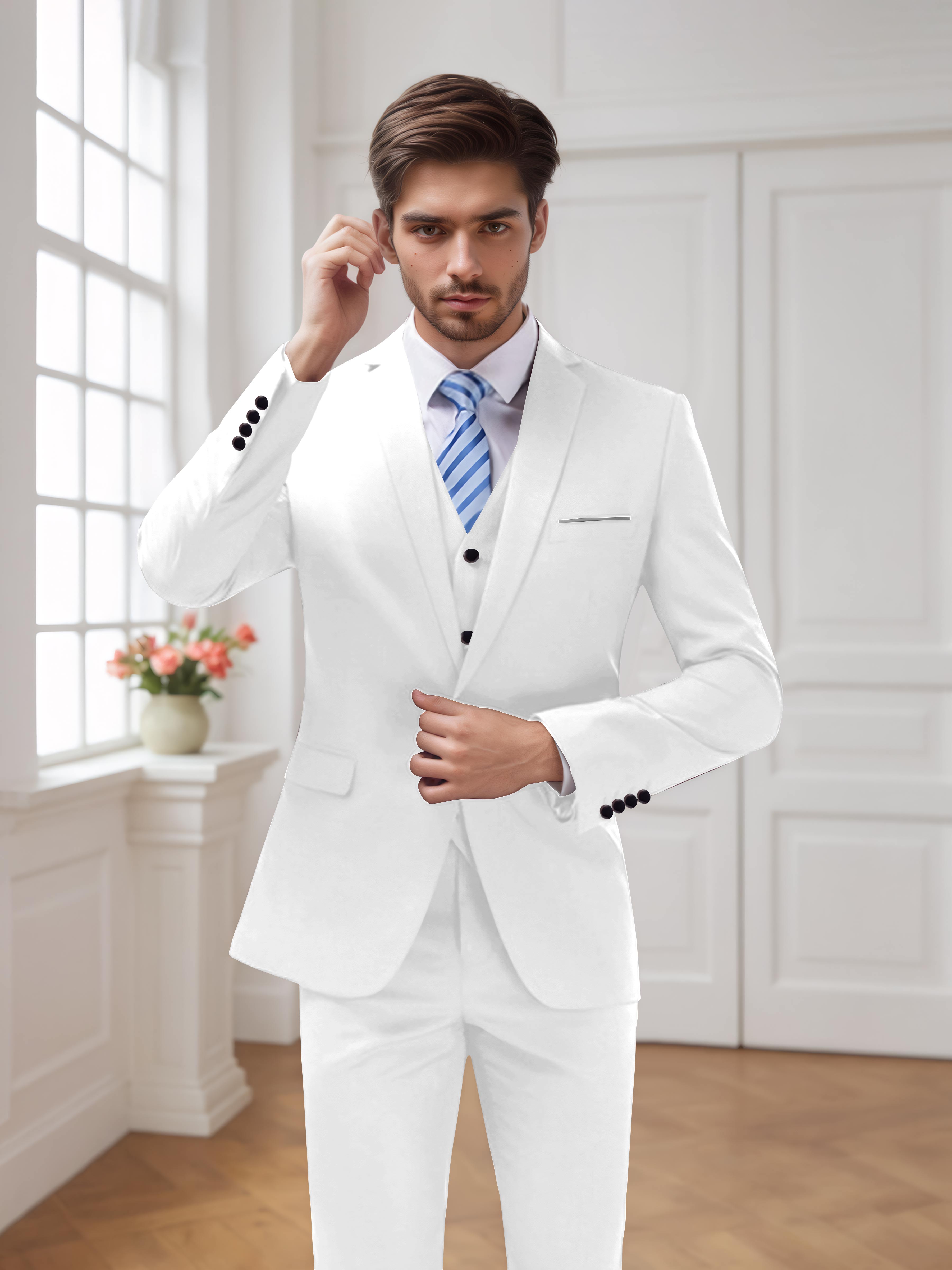 Modern Men's One Button 3 Pieces Wedding Suits
