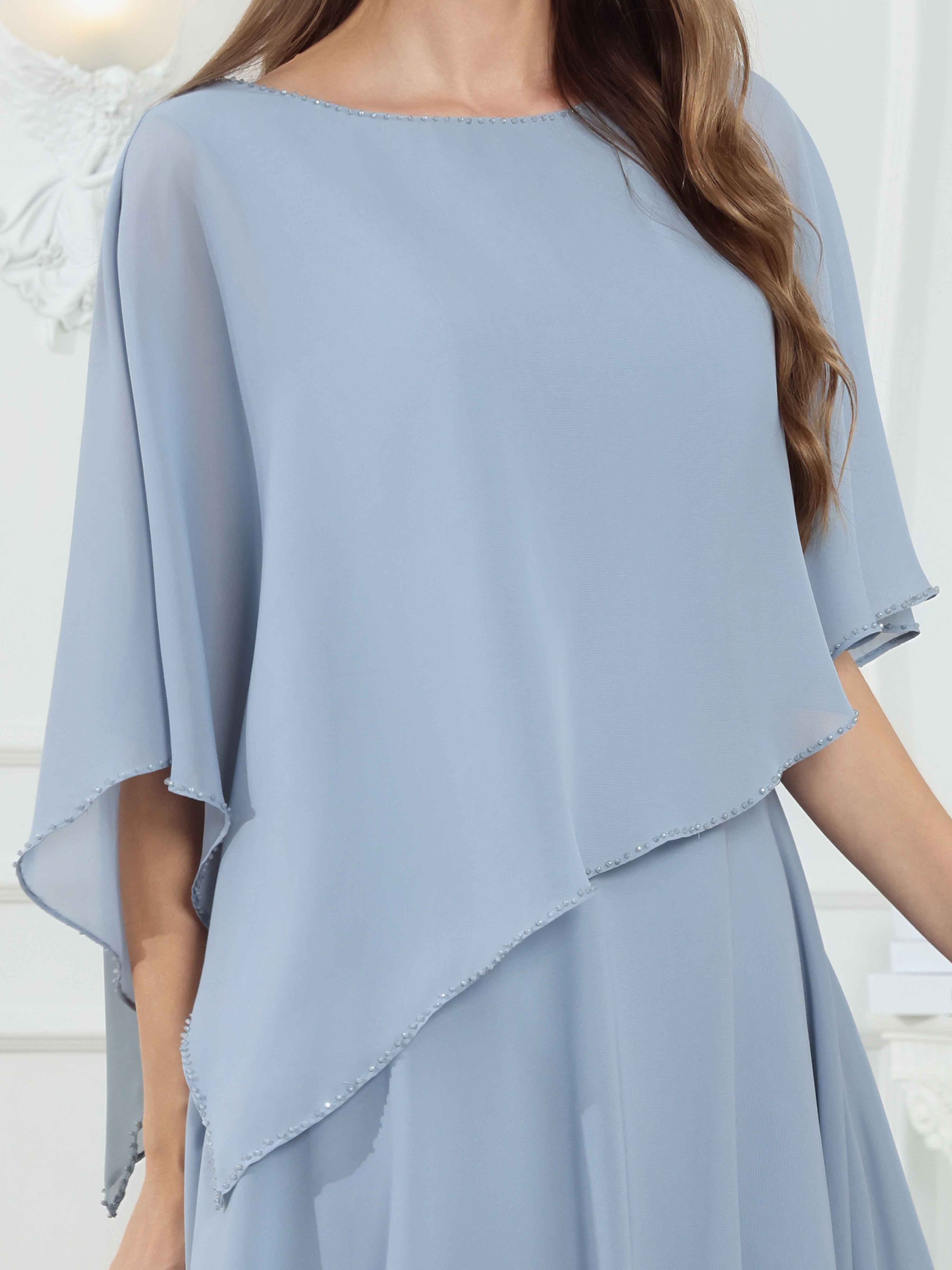 Nephele Trendy A-Line Scoop Knee Length Chiffon Mother of The Bride Dresses