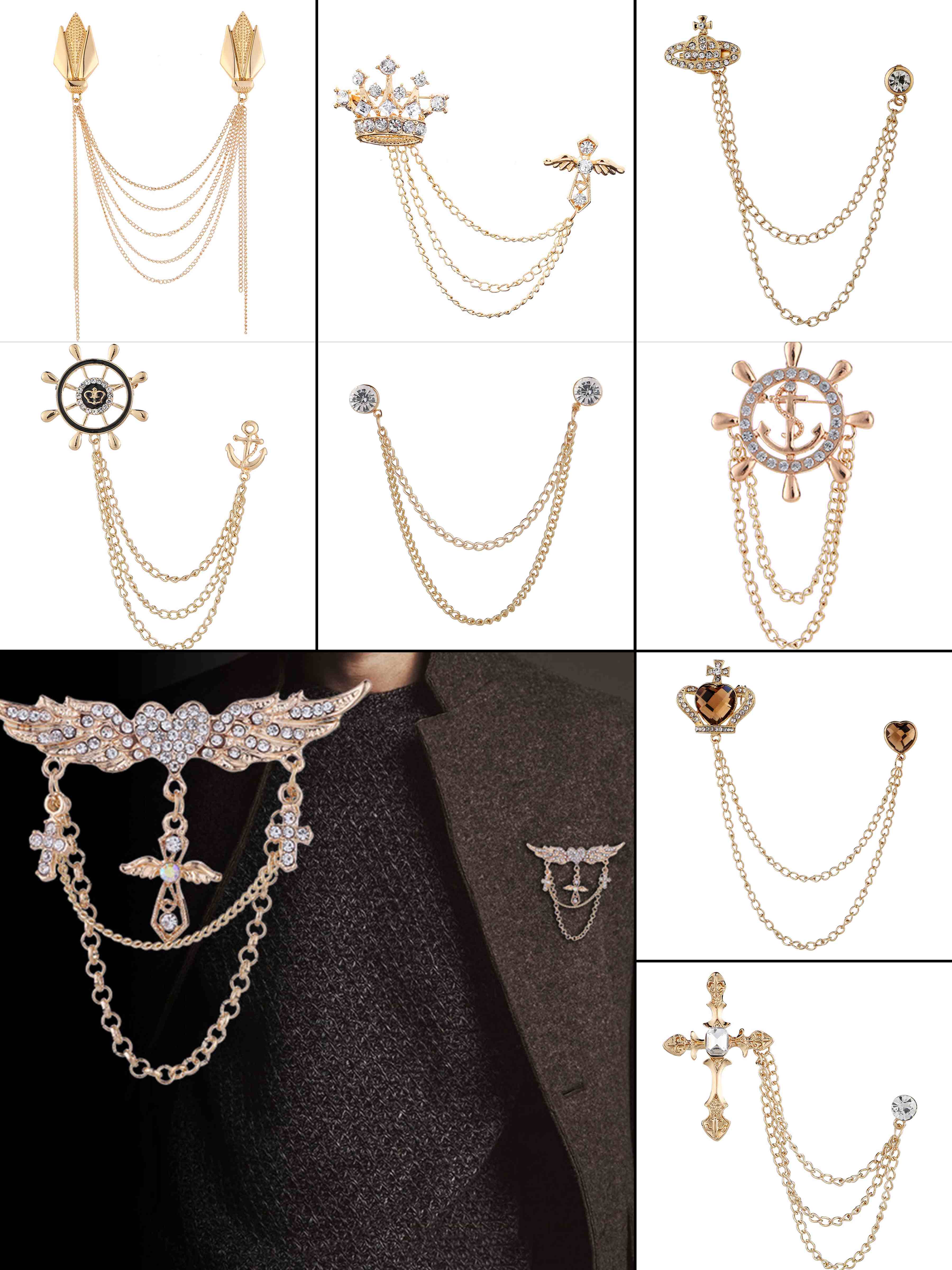 Modern Gold Men's Brooches & Lapel Pins