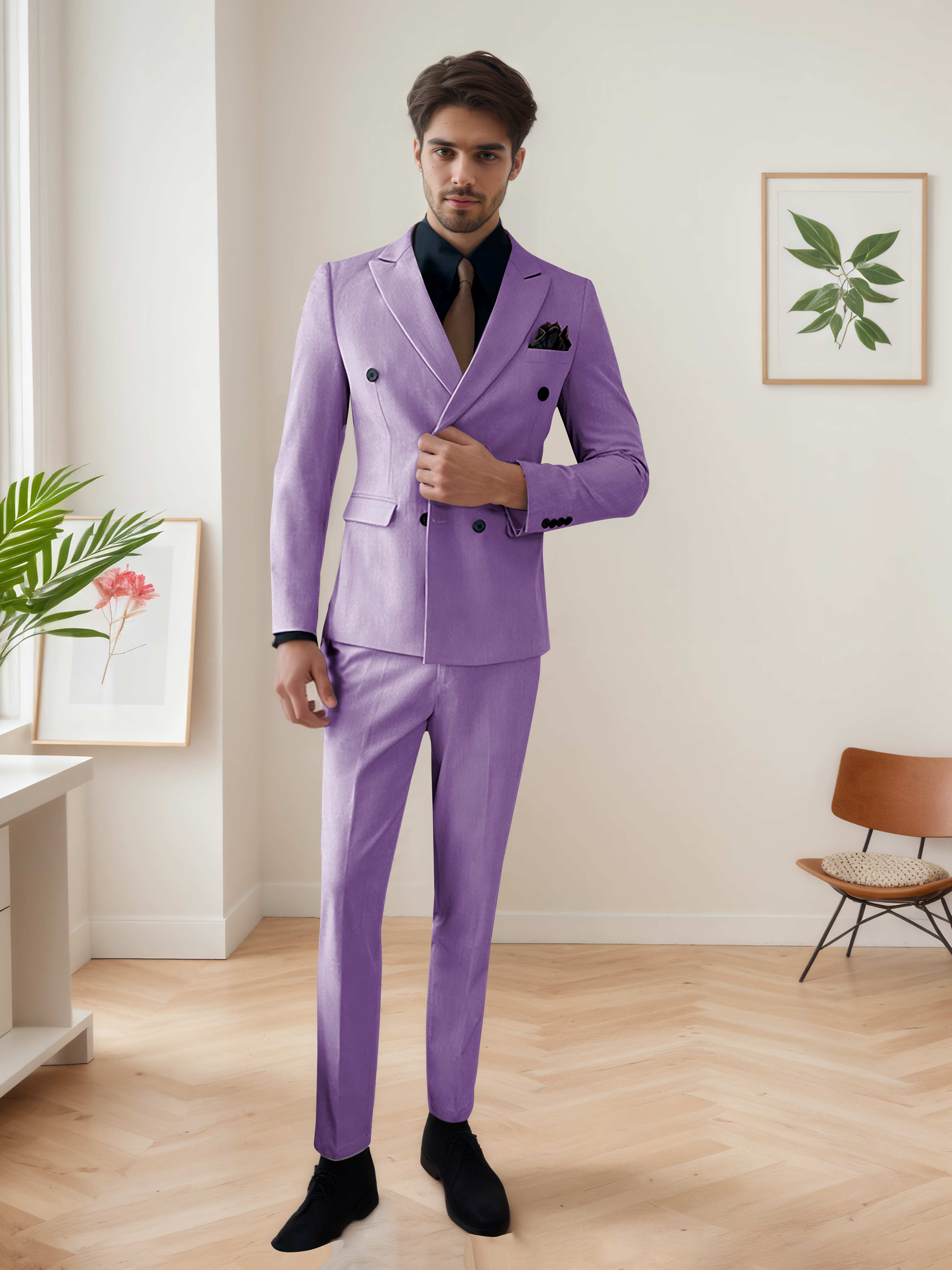 Men's Chic Double Breasted 3 Pieces Wedding Suits