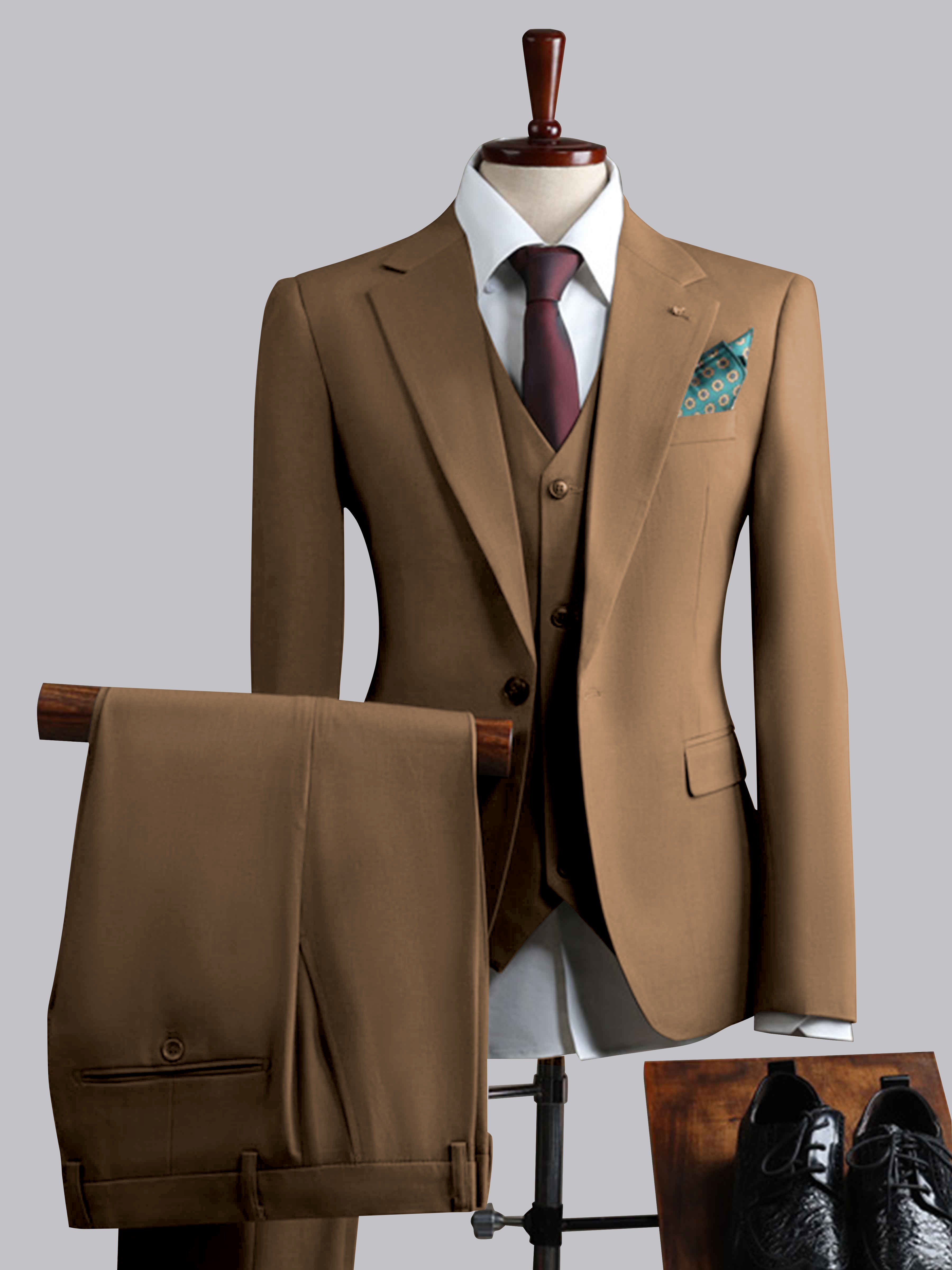 Men's Slim Fit One Button 3 Pieces Formal Suits