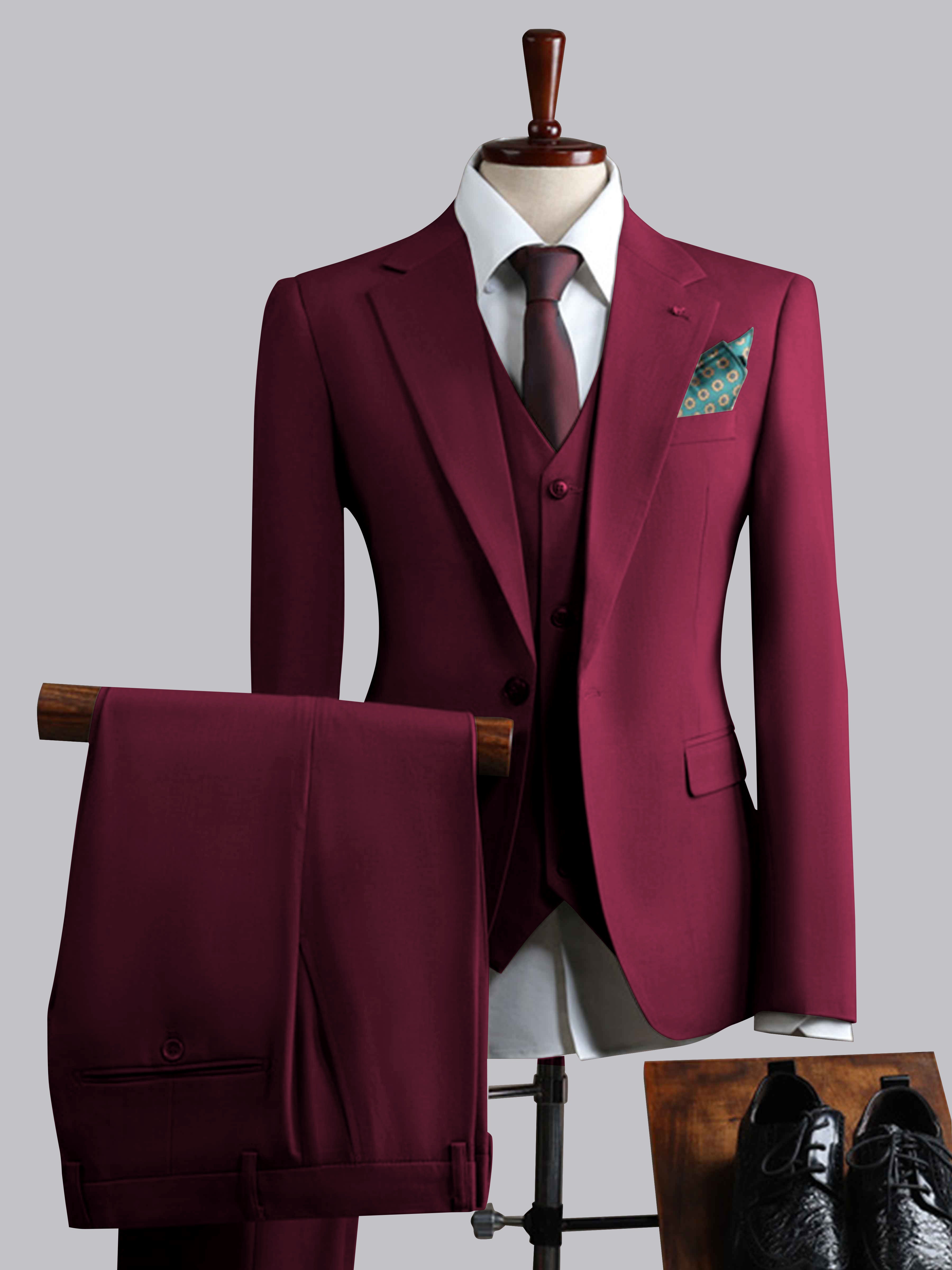 Men's Slim Fit One Button 3 Pieces Formal Suits