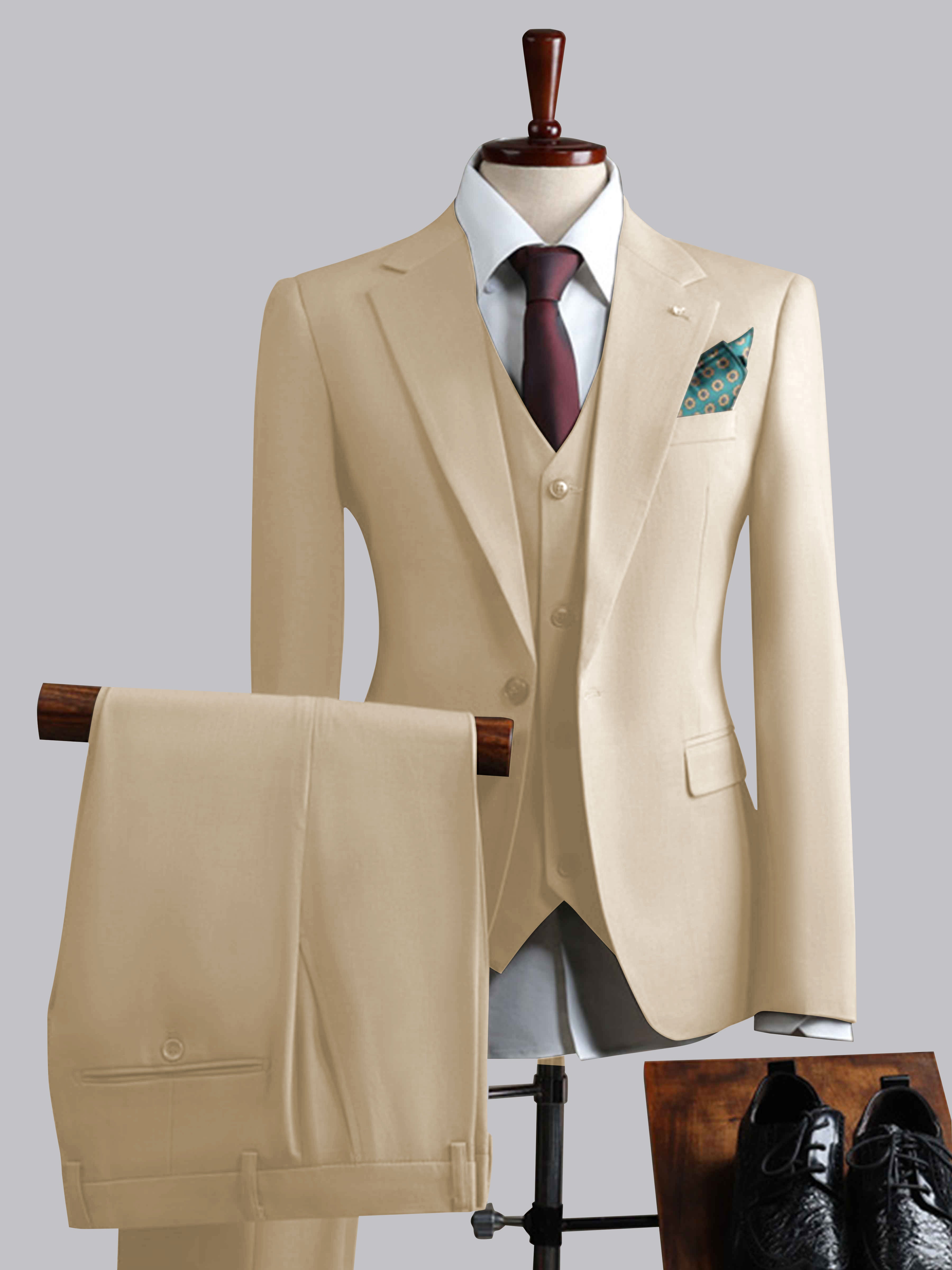 Men's Slim Fit One Button 3 Pieces Formal Suits