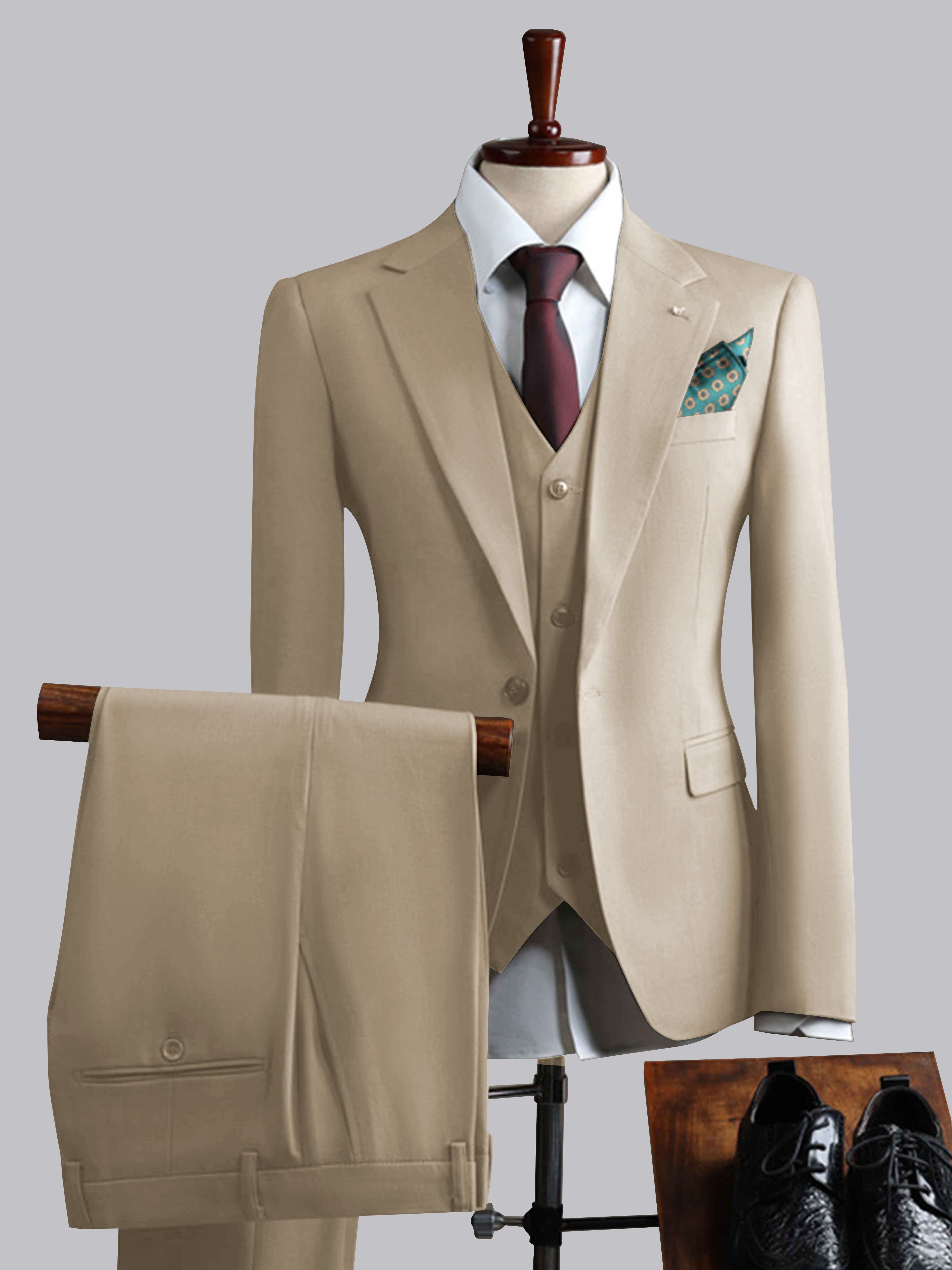 Men's Slim Fit One Button 3 Pieces Formal Suits