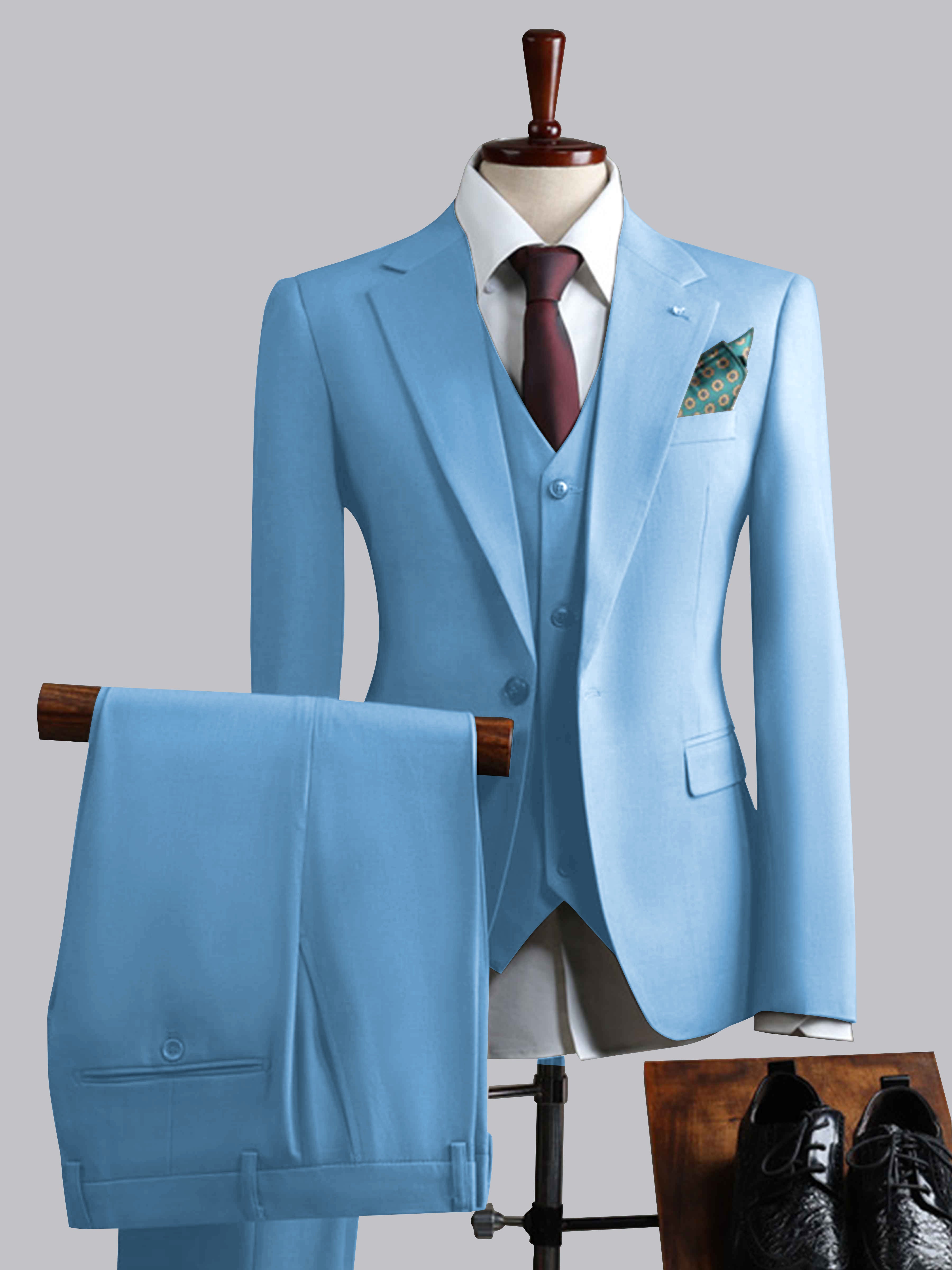 Men's Slim Fit One Button 3 Pieces Formal Suits