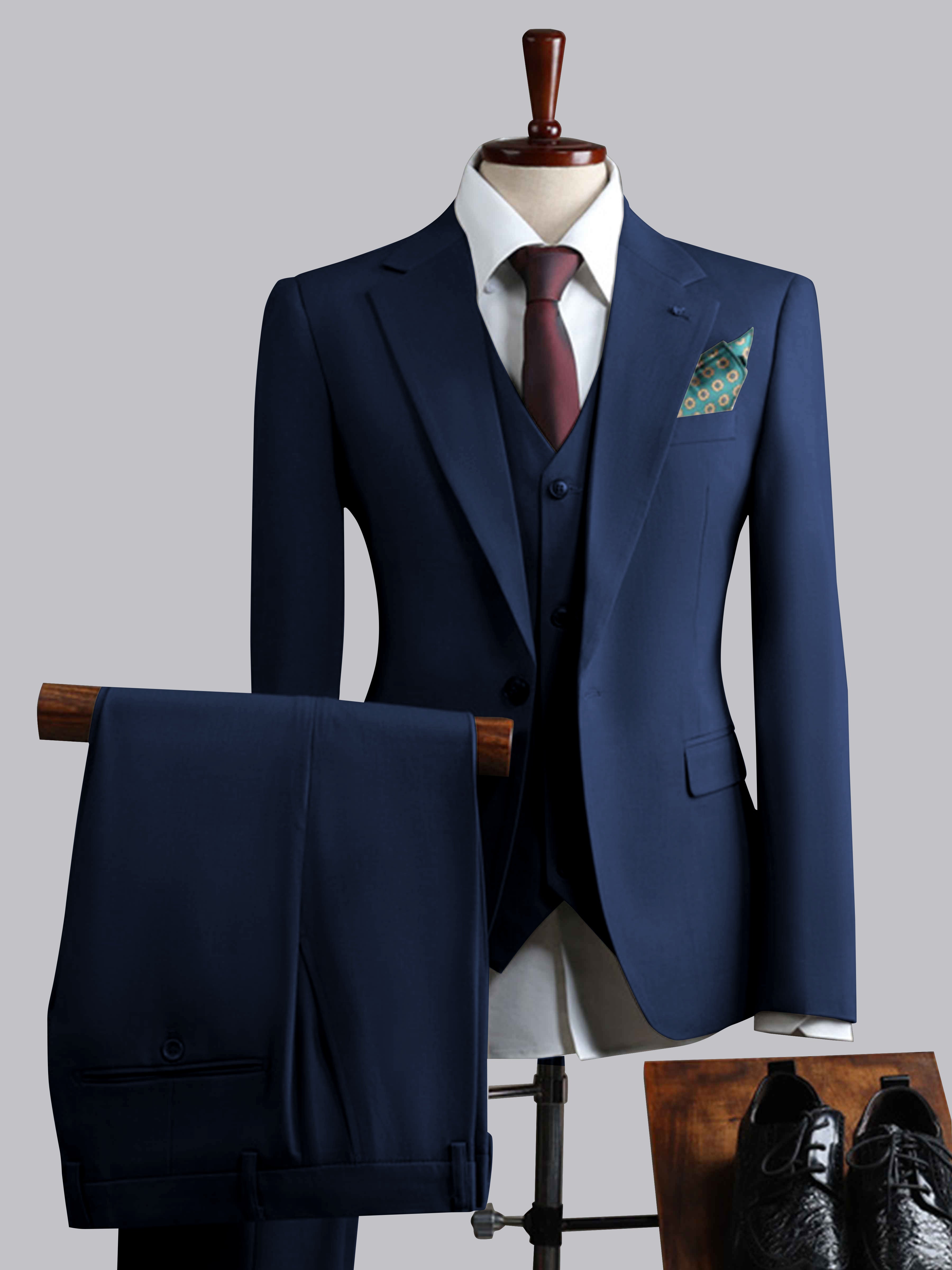 Men's Slim Fit One Button 3 Pieces Formal Suits