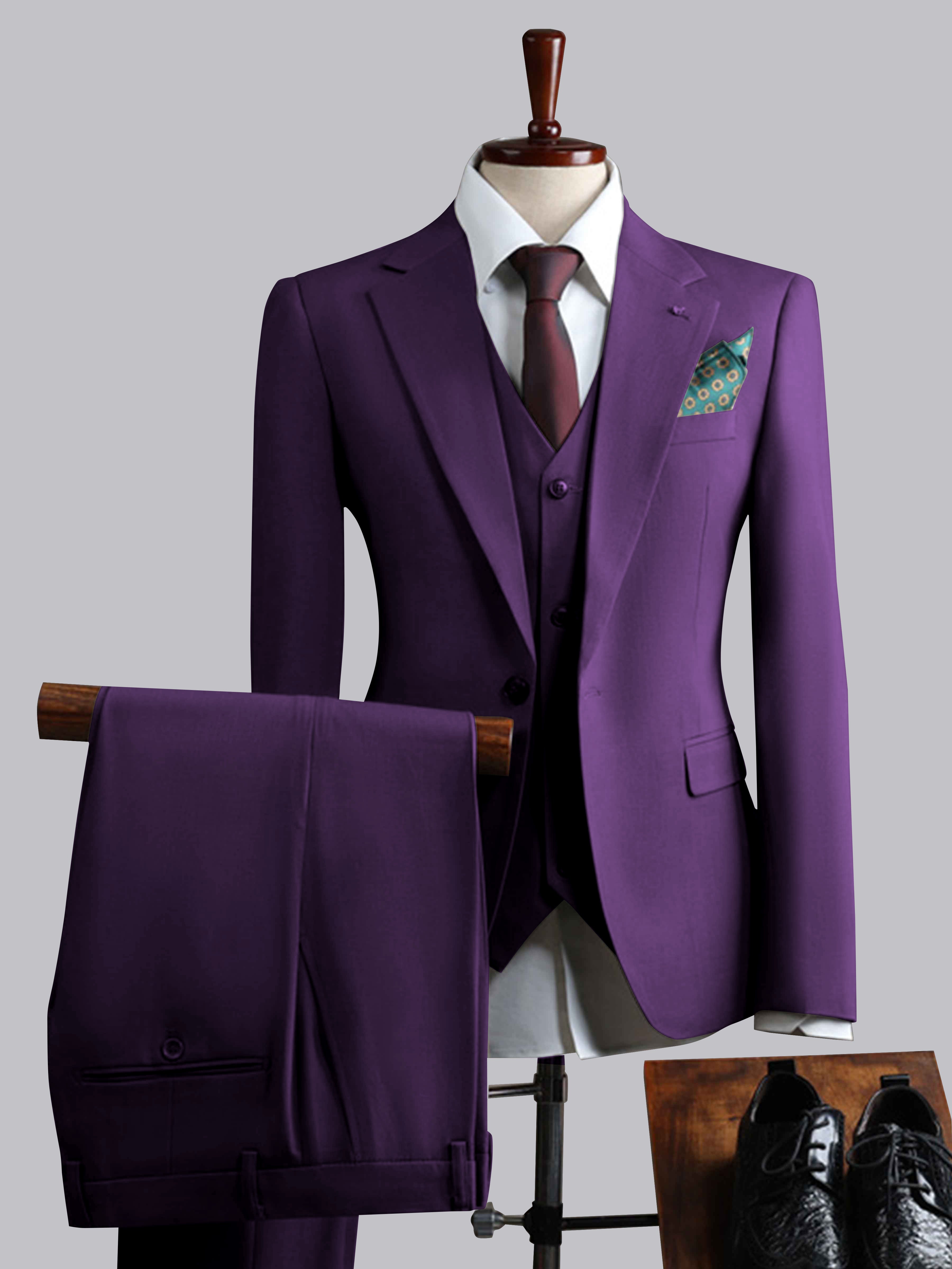 Men's Slim Fit One Button 3 Pieces Formal Suits