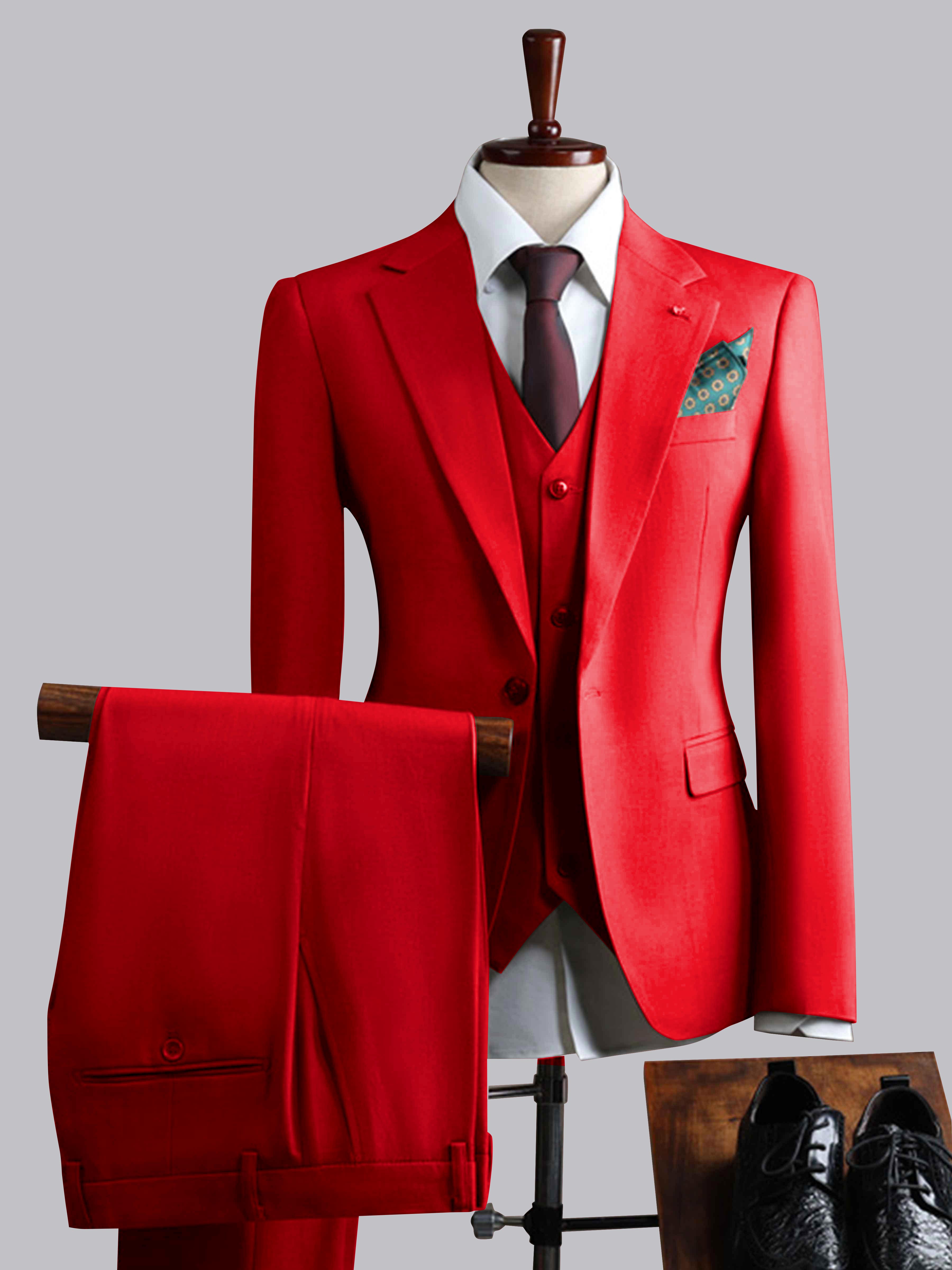 Men's Slim Fit One Button 3 Pieces Formal Suits